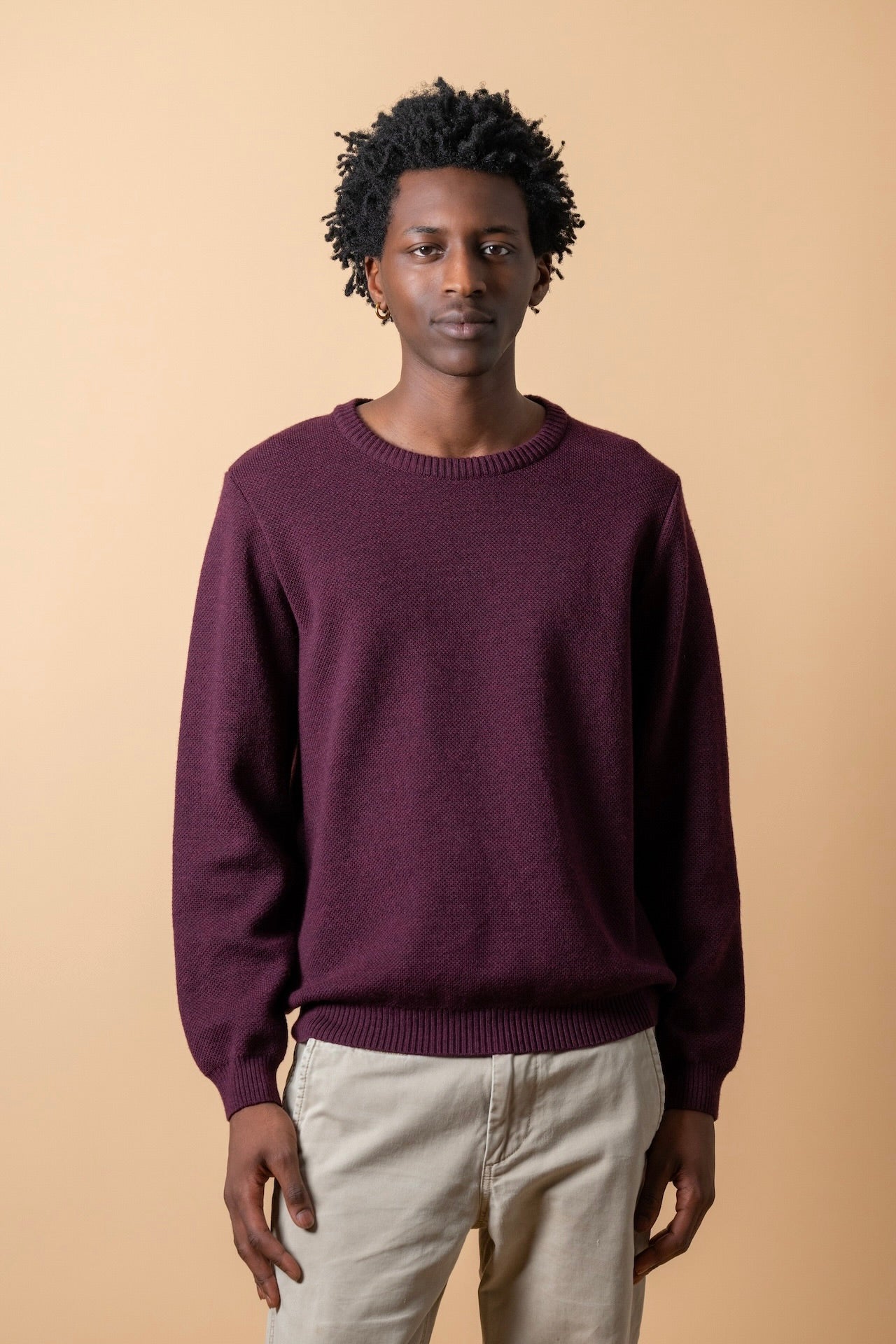 NITTO KNITWEAR - Pull Youri Col Rond (Bordeaux)