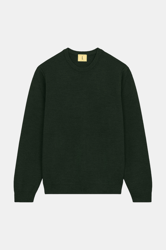 Nitto Knitwear - Pull Youri Col Rond (Vert Forêt)