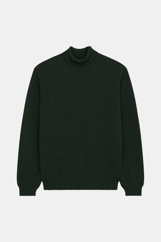 Nitto Knitwear - Pull Youri Col Roulé (Vert Forêt)