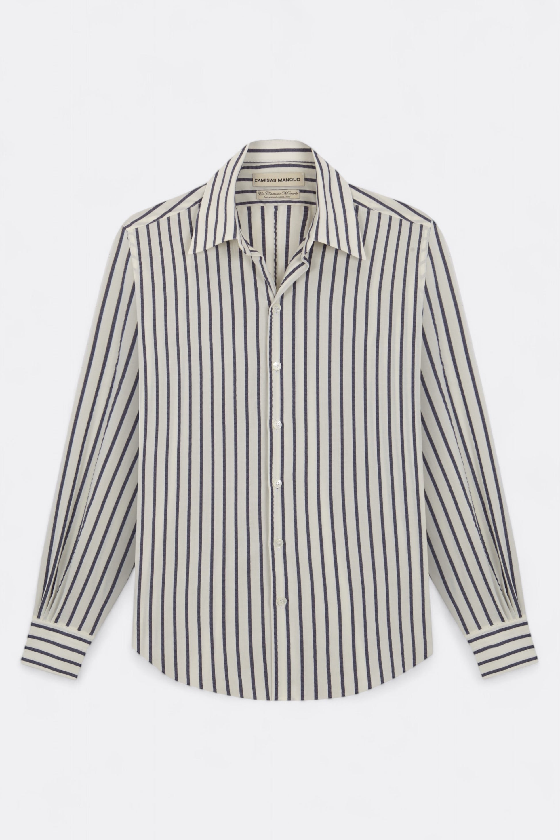 Chemise CAMISAS MANOLO - Normal Shirt (White / Navy Stripes)