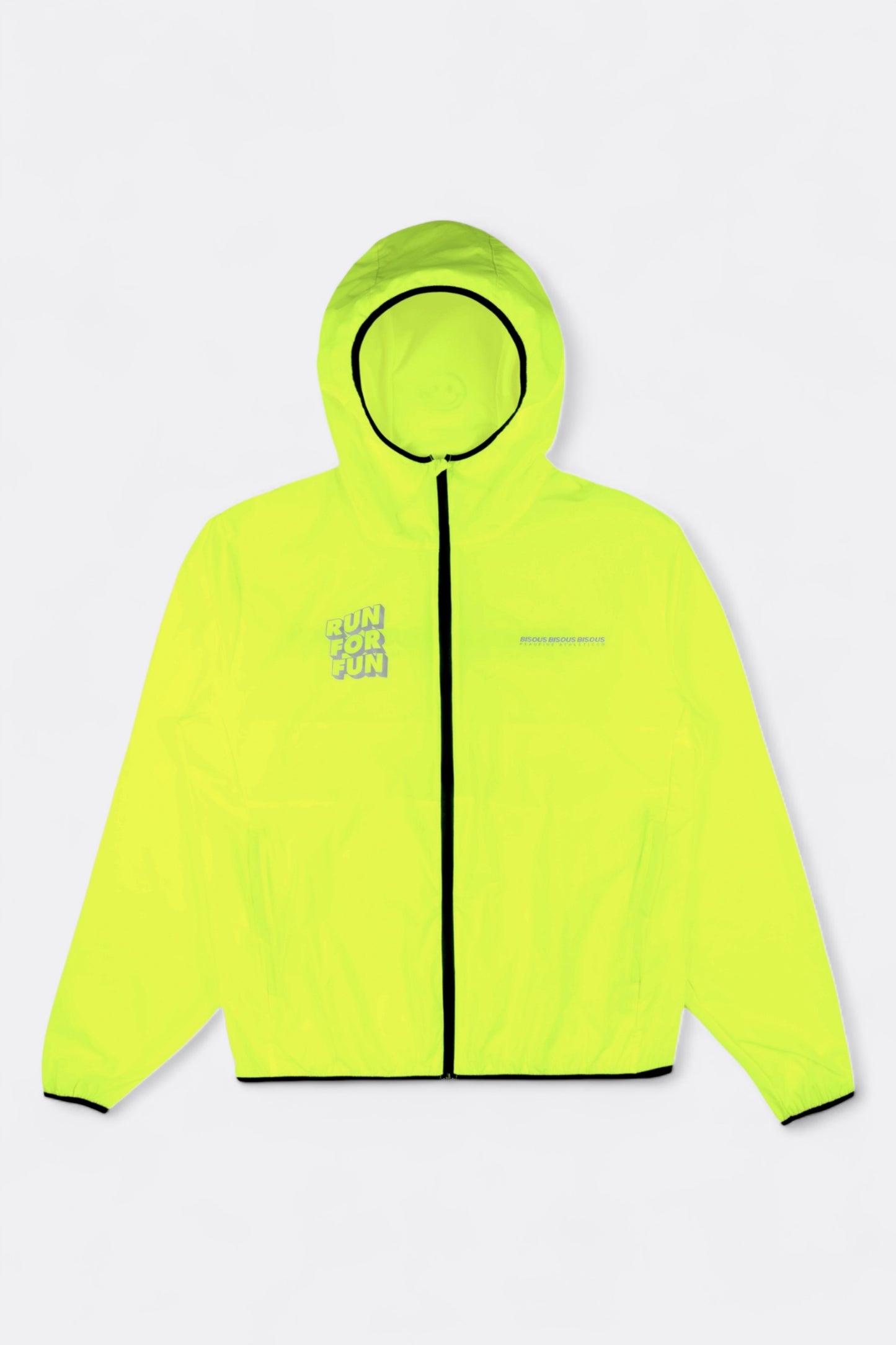 Peaufine Athletics x Bisous Skateboard - Ripstop Training Jacket Run for Fun (Fluo Yellow)