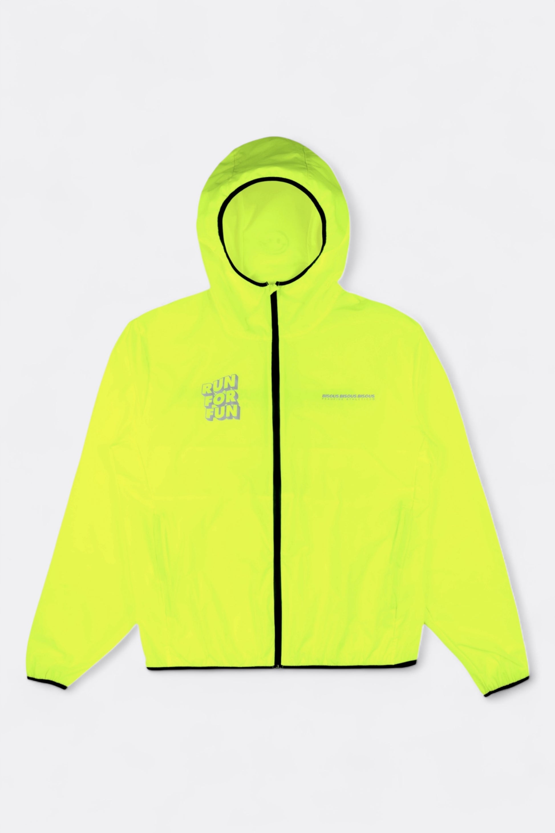 Peaufine Athletics x Bisous Skateboard - Ripstop Training Jacket Run for Fun (Fluo Yellow)