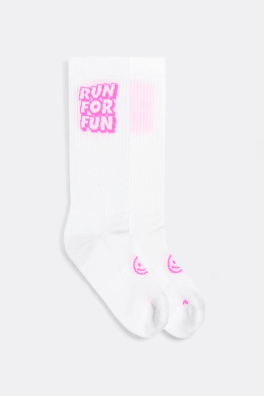 Peaufine Athletics x Bisous Skateboard - Vaporfeel® Socks Run For Fun (White)