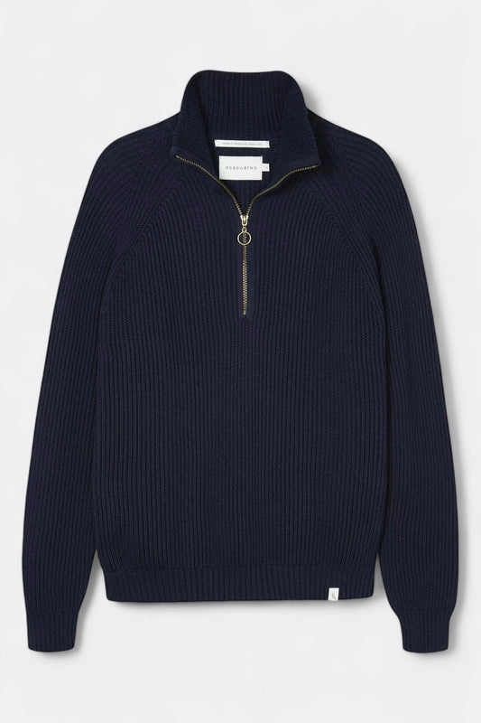 Pull PEREGRINE - Ford Quarter Zip Jumper (Navy)