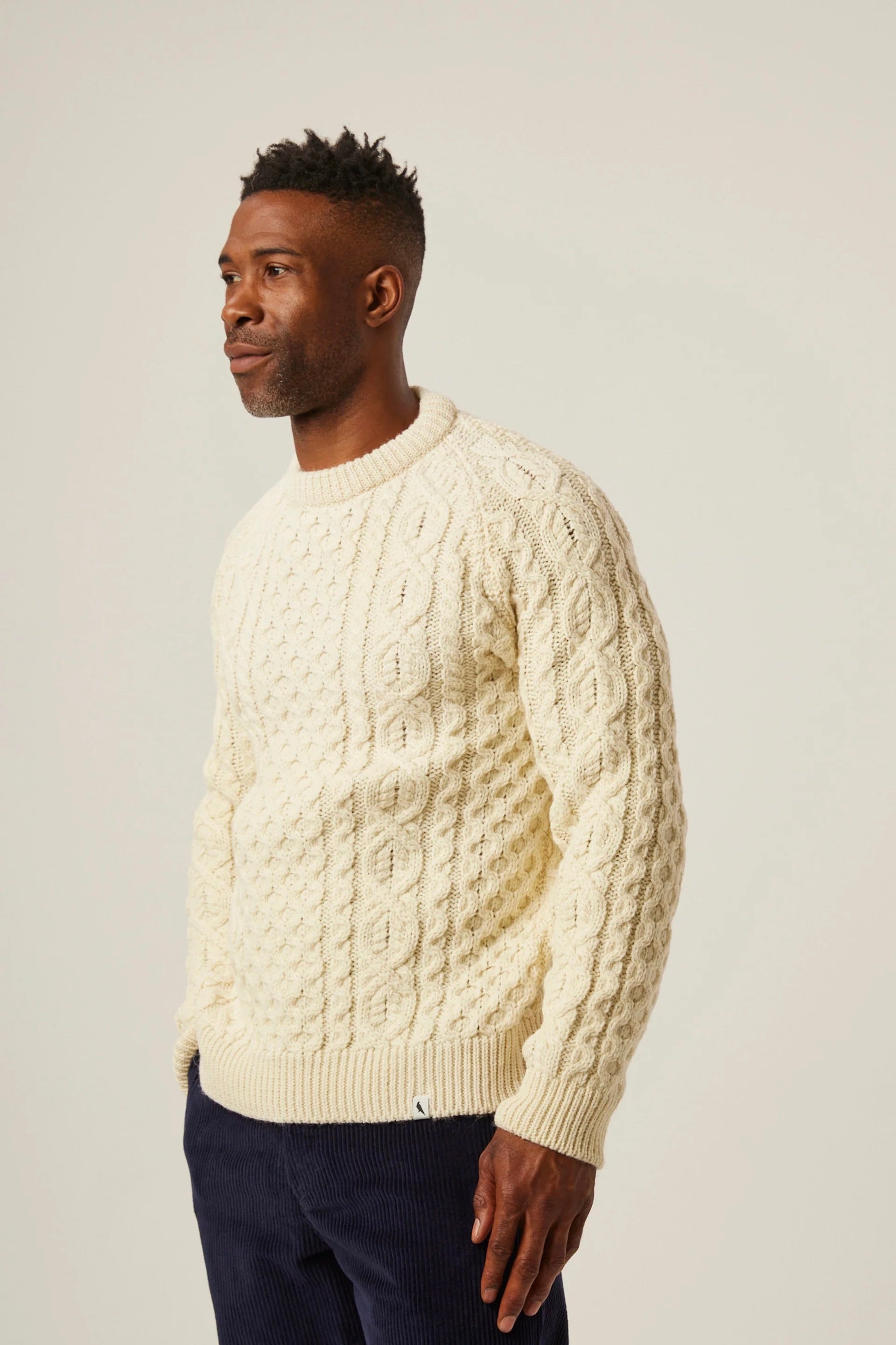 Peregrine Hudson Aran Jumper Ecru Edgar Bdx