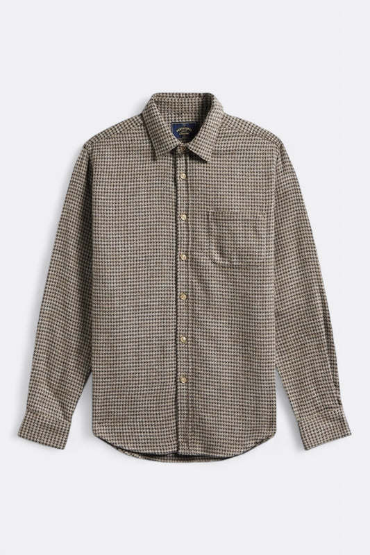 Chemise PORTUGUESE FLANNEL - Abstract Pied Poule Shirt (Charcoal)