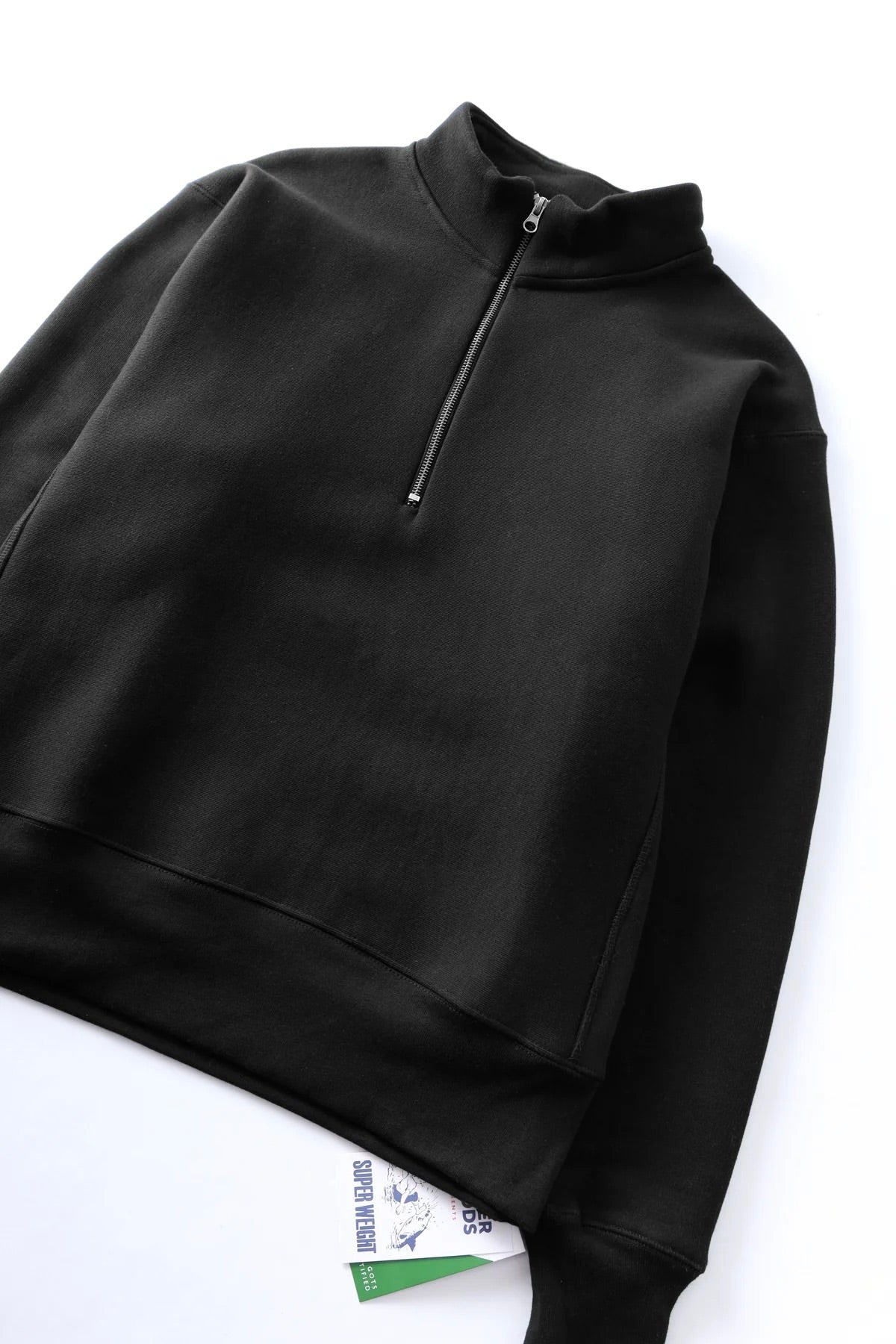 Sweatshirt à col zippé POWER GOODS - Super Weight Quarter Zip (Black)