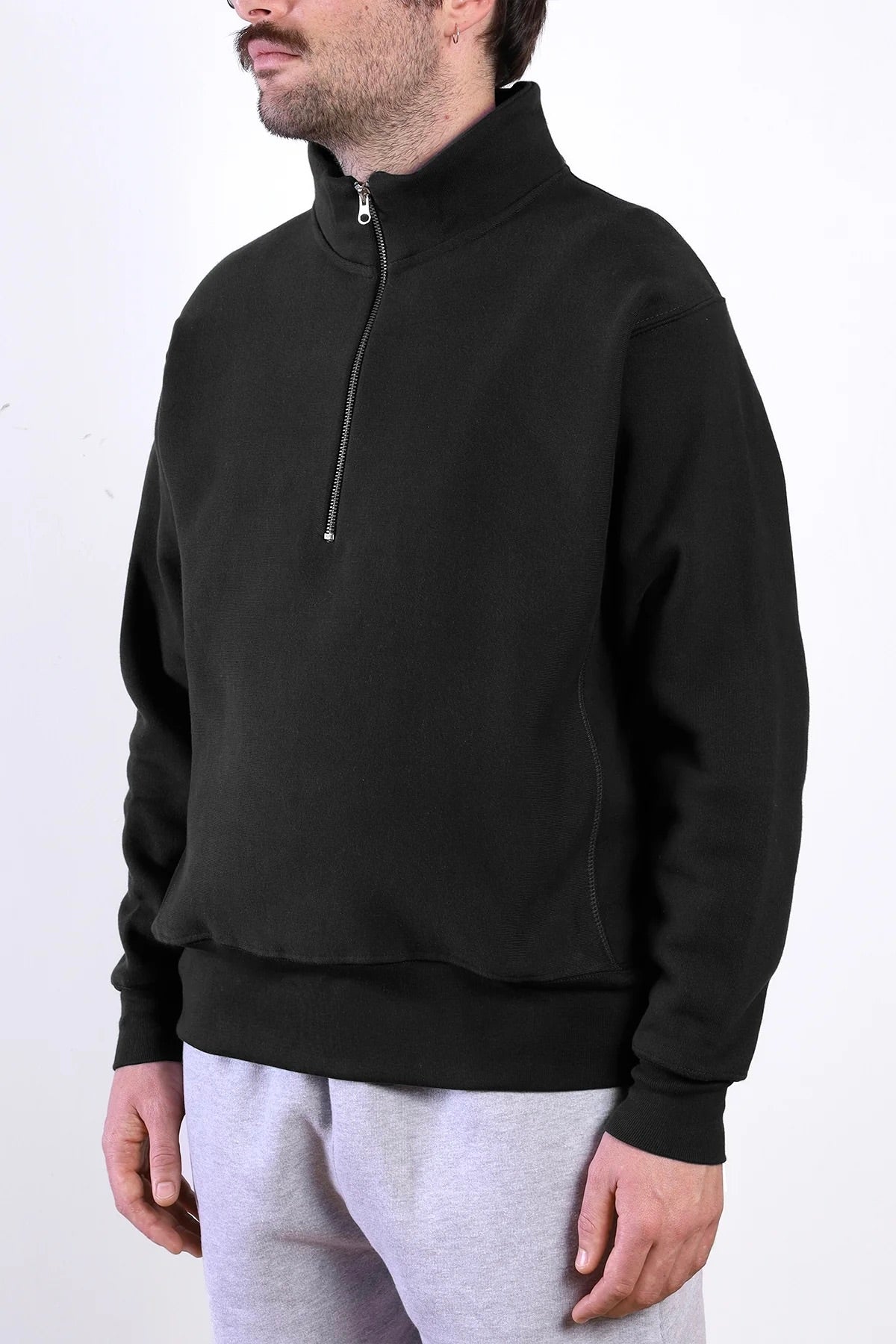 Sweatshirt à col zippé POWER GOODS - Super Weight Quarter Zip (Black)