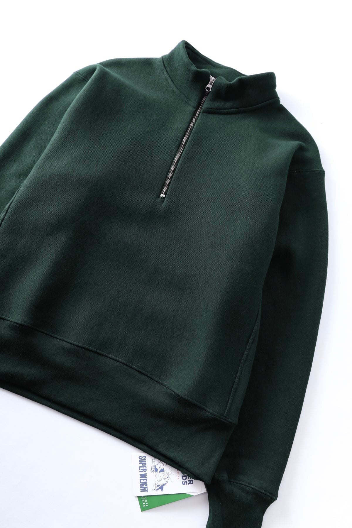 Sweatshirt à col zippé POWER GOODS - Super Weight Quarter Zip (Forest Green)