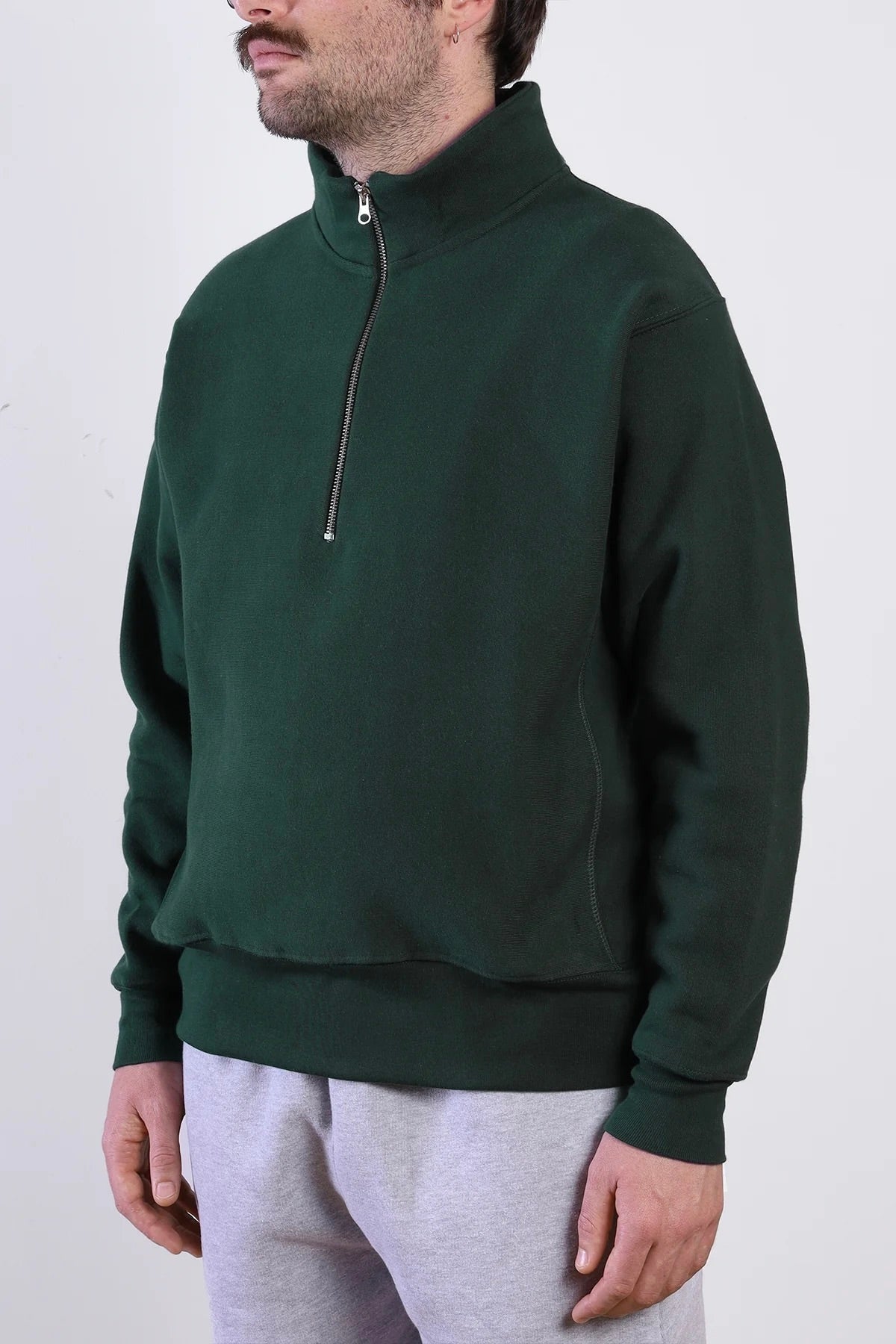 Sweatshirt à col zippé POWER GOODS - Super Weight Quarter Zip (Forest Green)