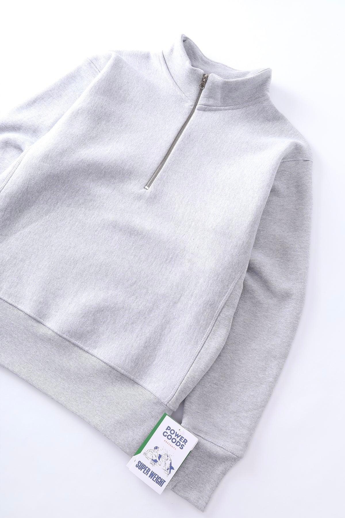 Sweatshirt à col zippé POWER GOODS - Super Weight Quarter Zip (Heather Grey)