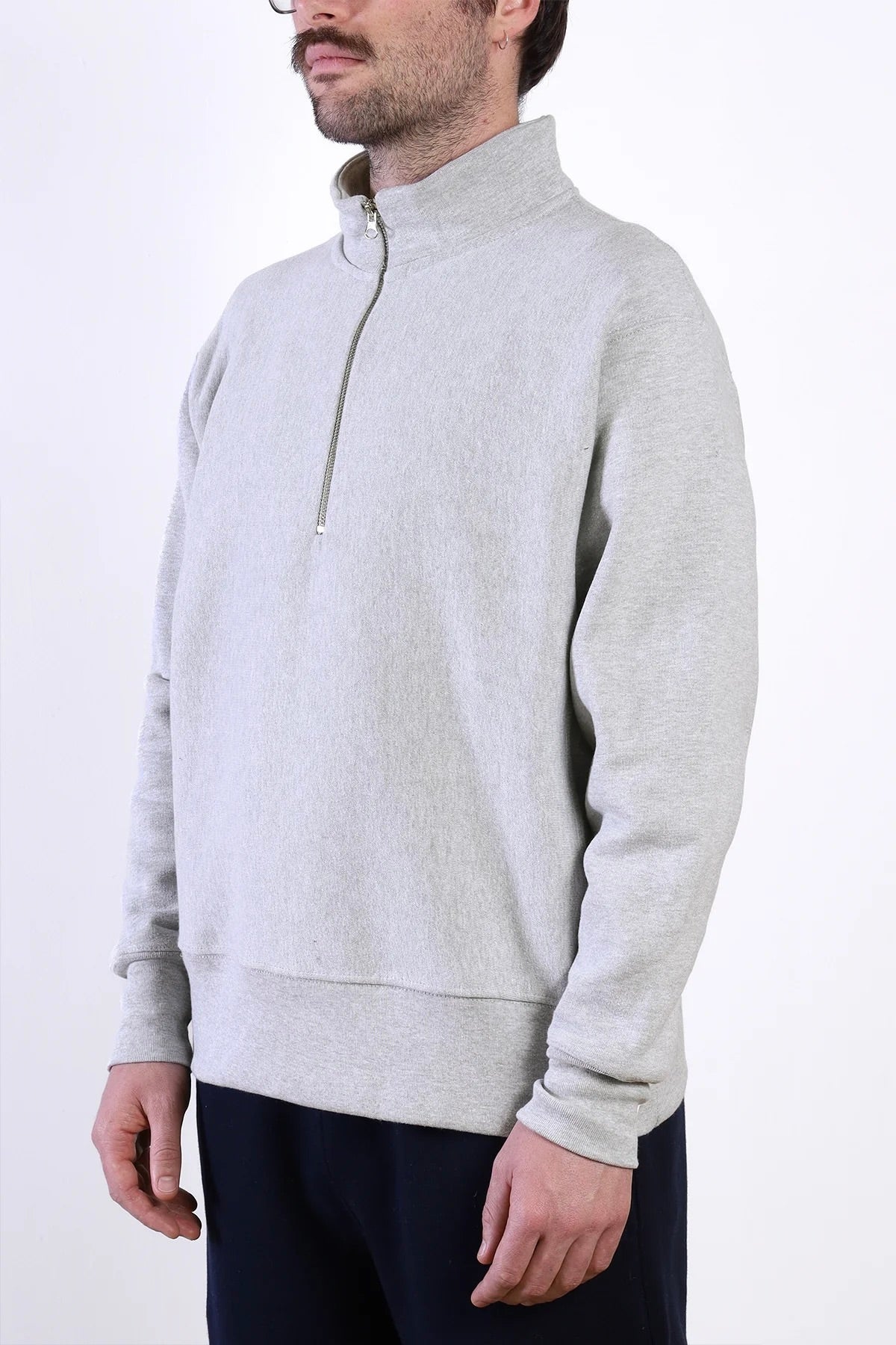 Sweatshirt à col zippé POWER GOODS - Super Weight Quarter Zip (Heather Grey)