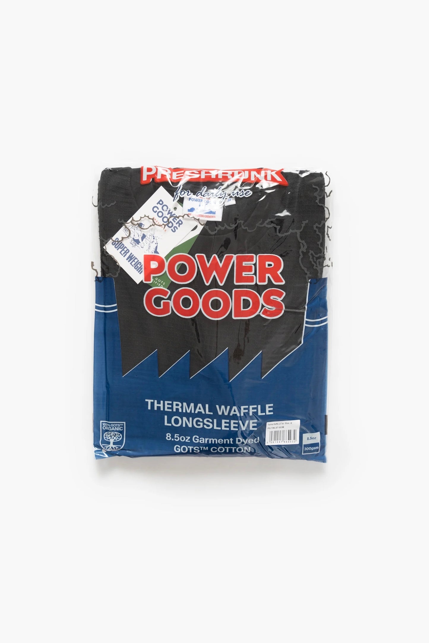 T-Shirt manches longues POWER GOODS - Thermal Waffle Long Sleeve Tee (Black)