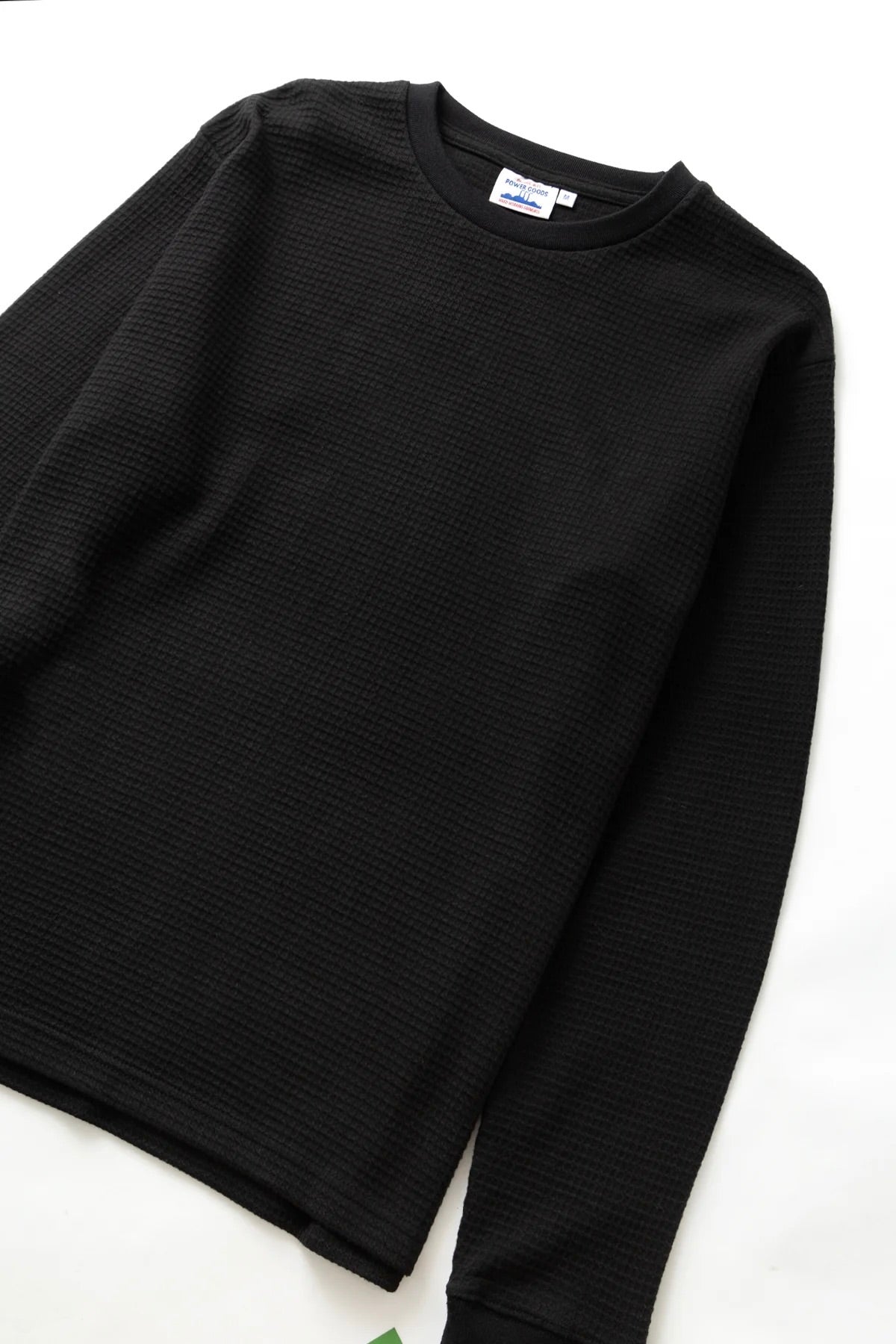 T-Shirt manches longues POWER GOODS - Thermal Waffle Long Sleeve Tee (Black)