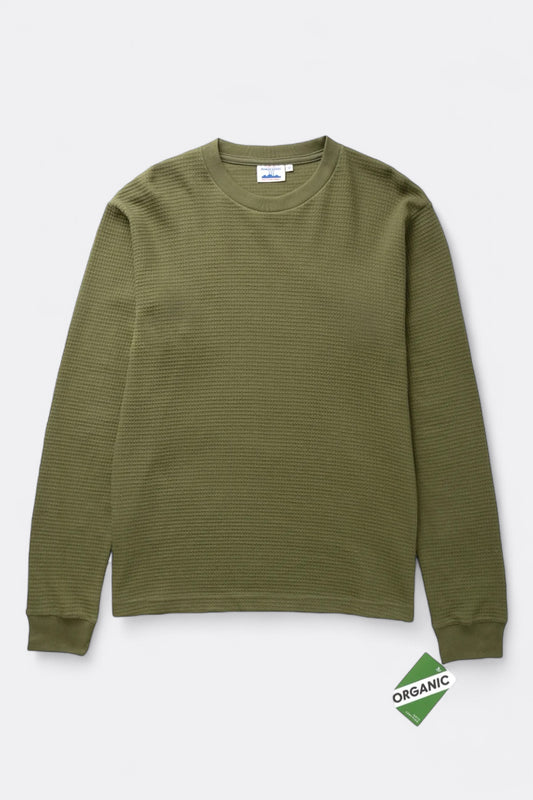 T-Shirt manches longues POWER GOODS - Thermal Waffle Long Sleeve Tee (Olive)