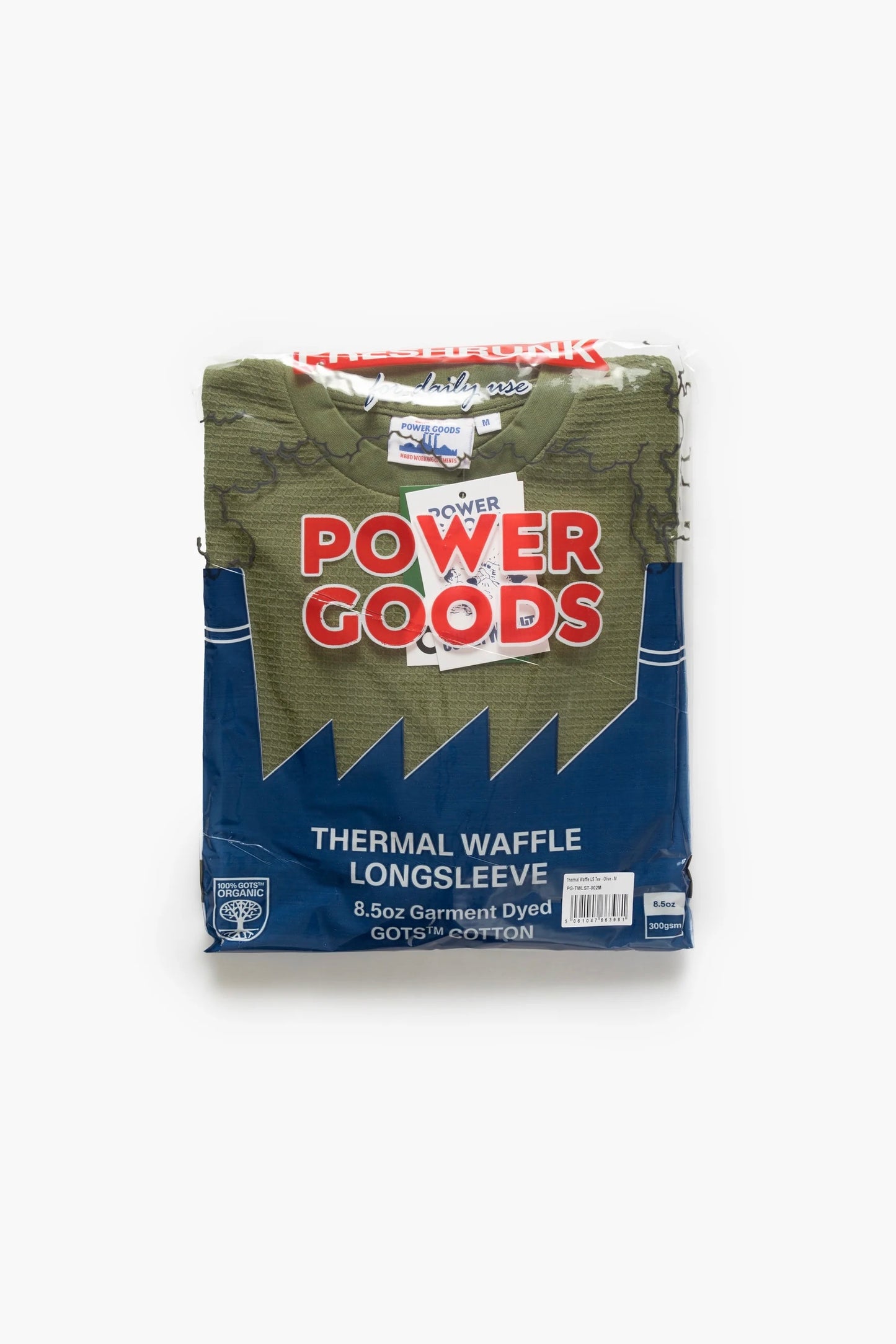 T-Shirt manches longues POWER GOODS - Thermal Waffle Long Sleeve Tee (Olive)