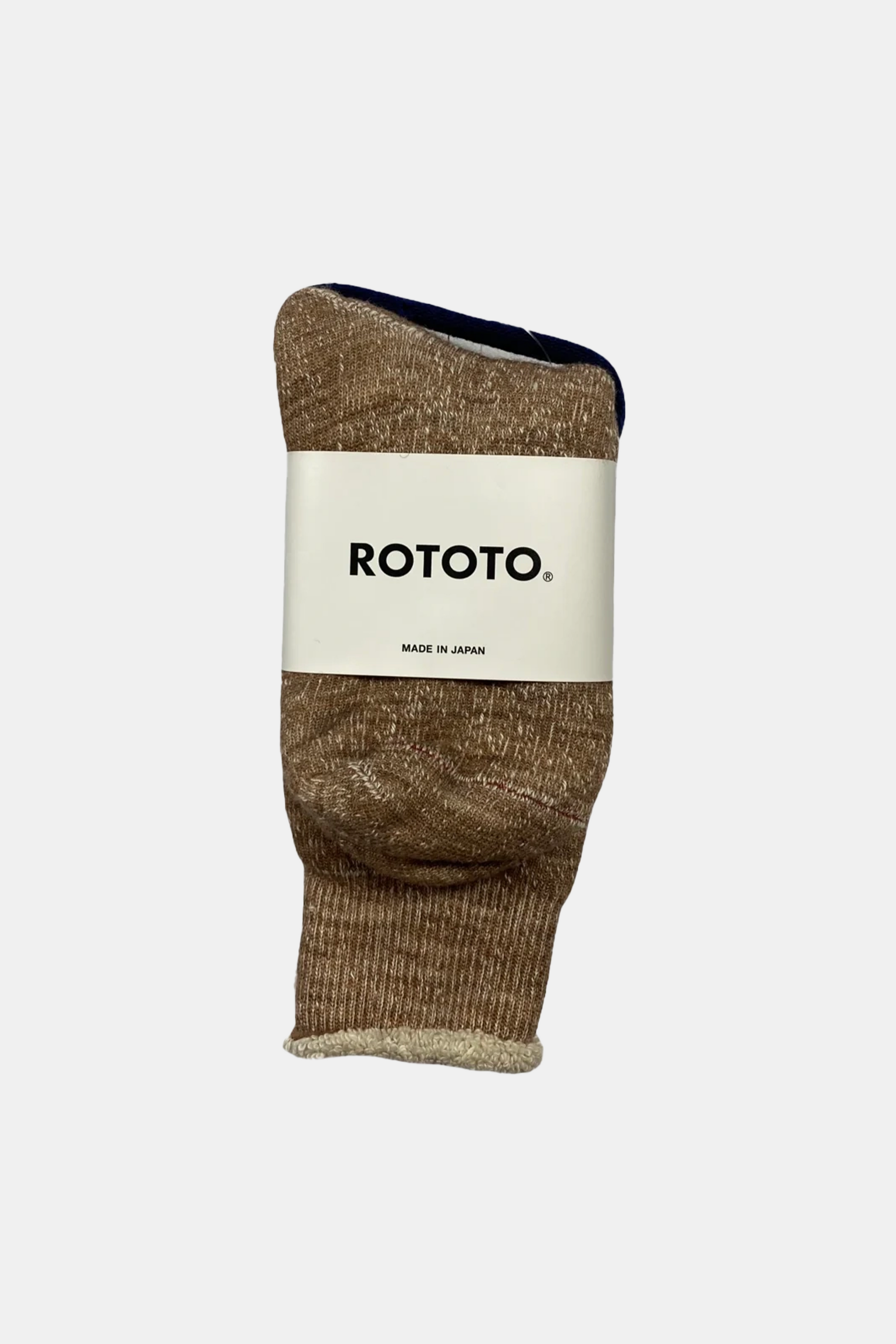 Chaussettes Rototo - Double Face Crew Socks (Camel)