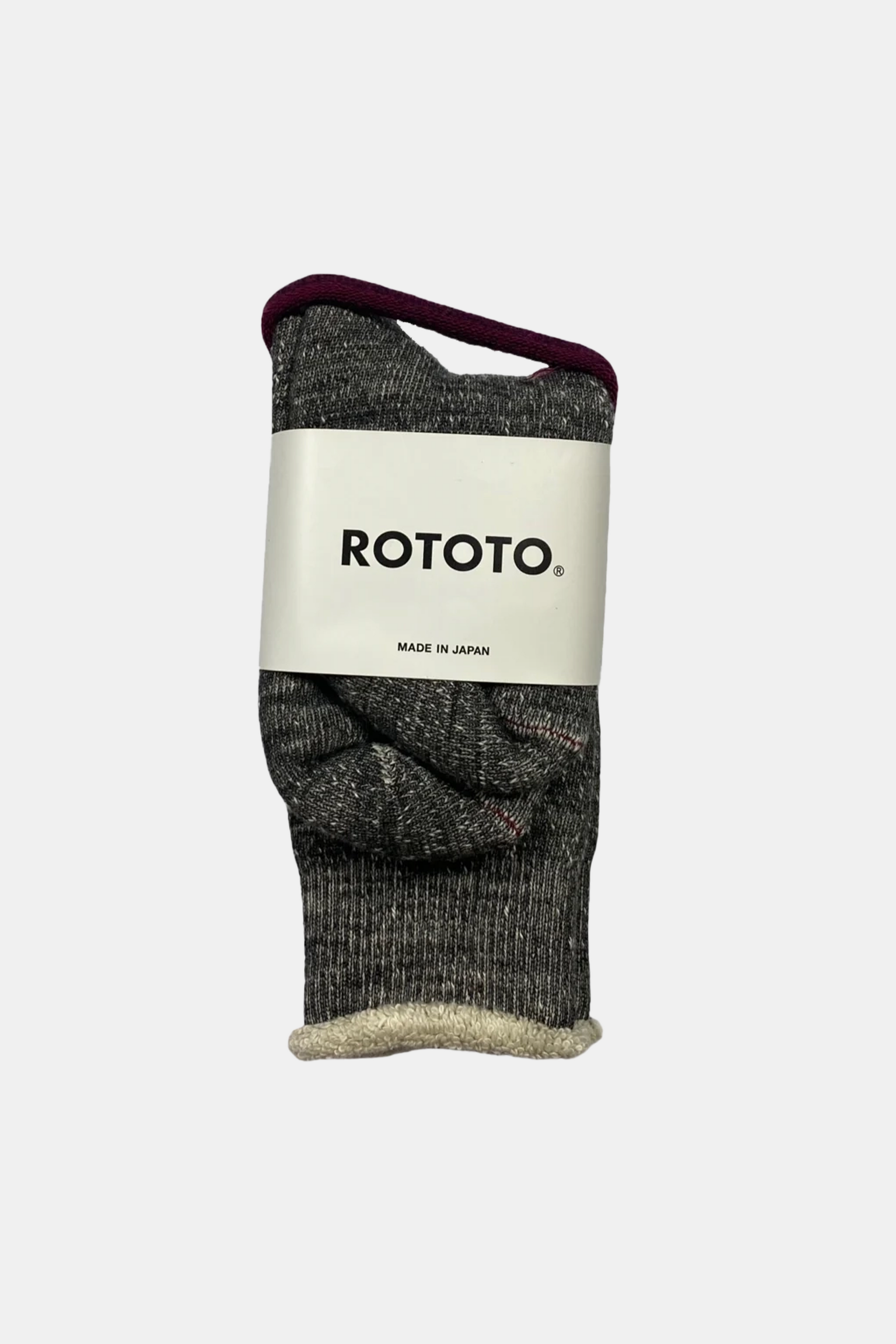 Chaussettes Rototo - Double Face Crew Socks (Charcoal)