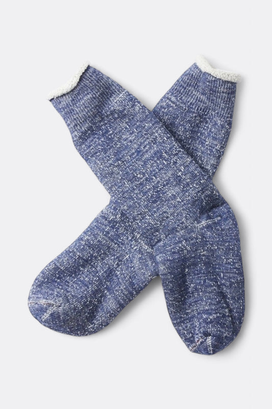 Chaussettes Rototo - Double Face Crew Socks (Deep Ocean)