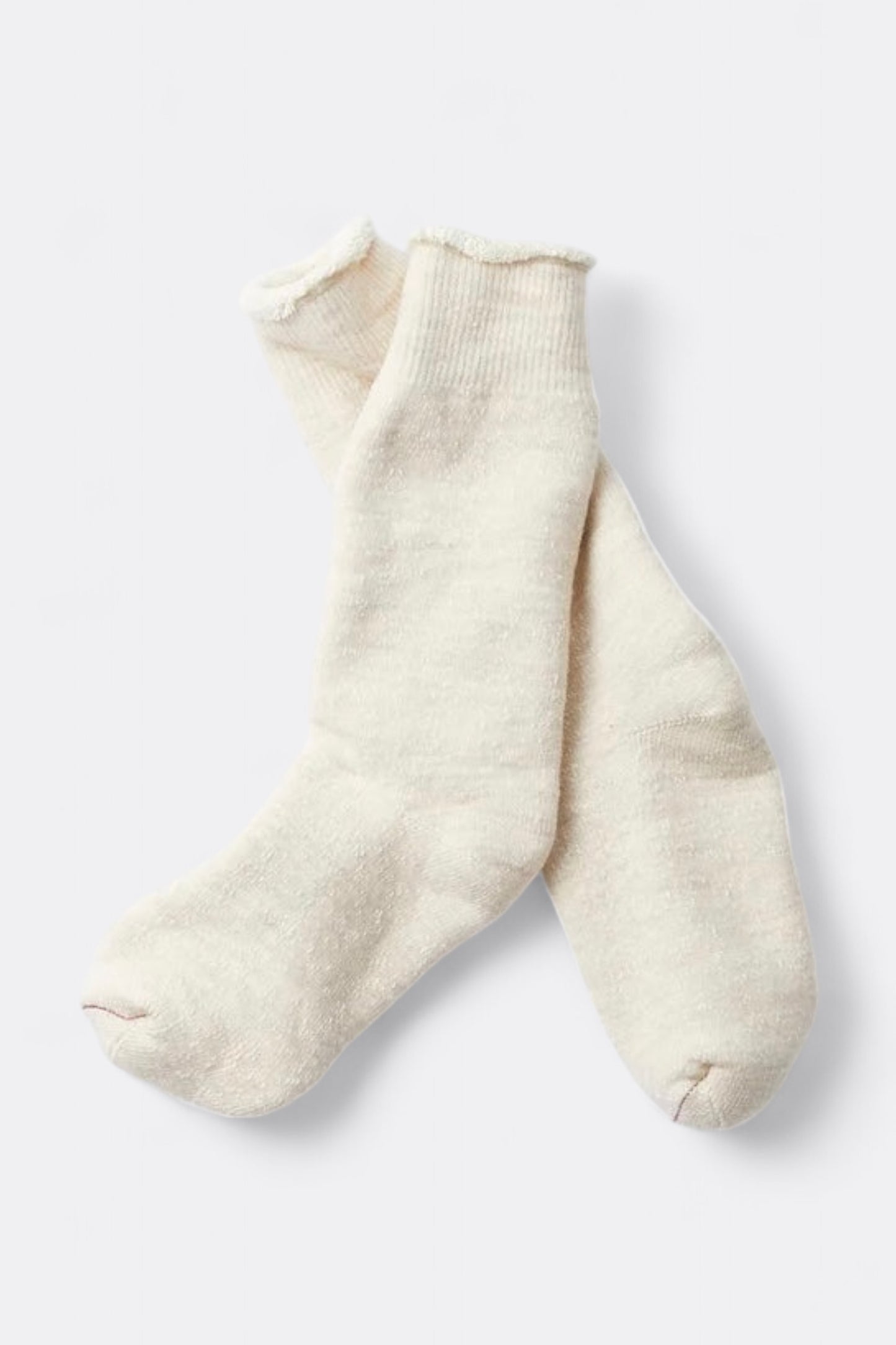 Chaussettes Rototo - Double Face Crew Socks (Ivory)