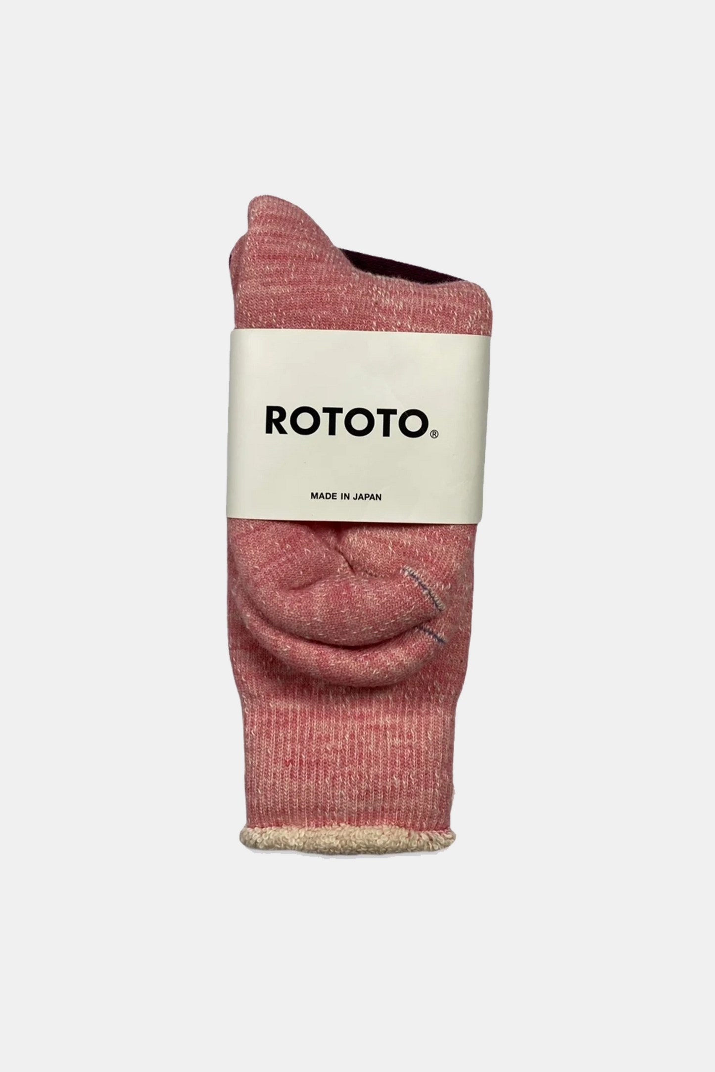 RoToTo - Double Face Crew Socks (Light Pink)