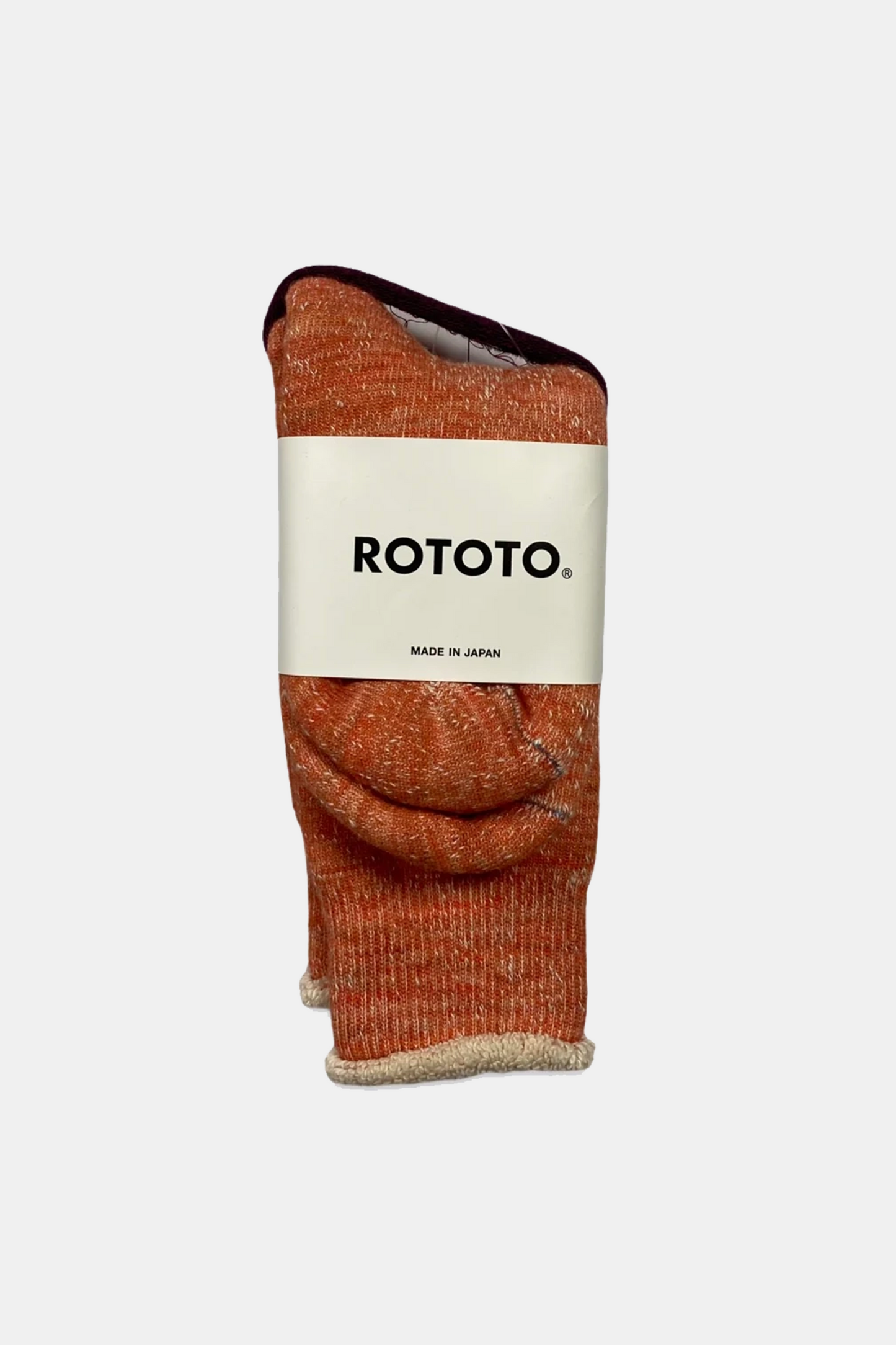 Chaussettes Rototo - Double Face Crew Socks (Orange)