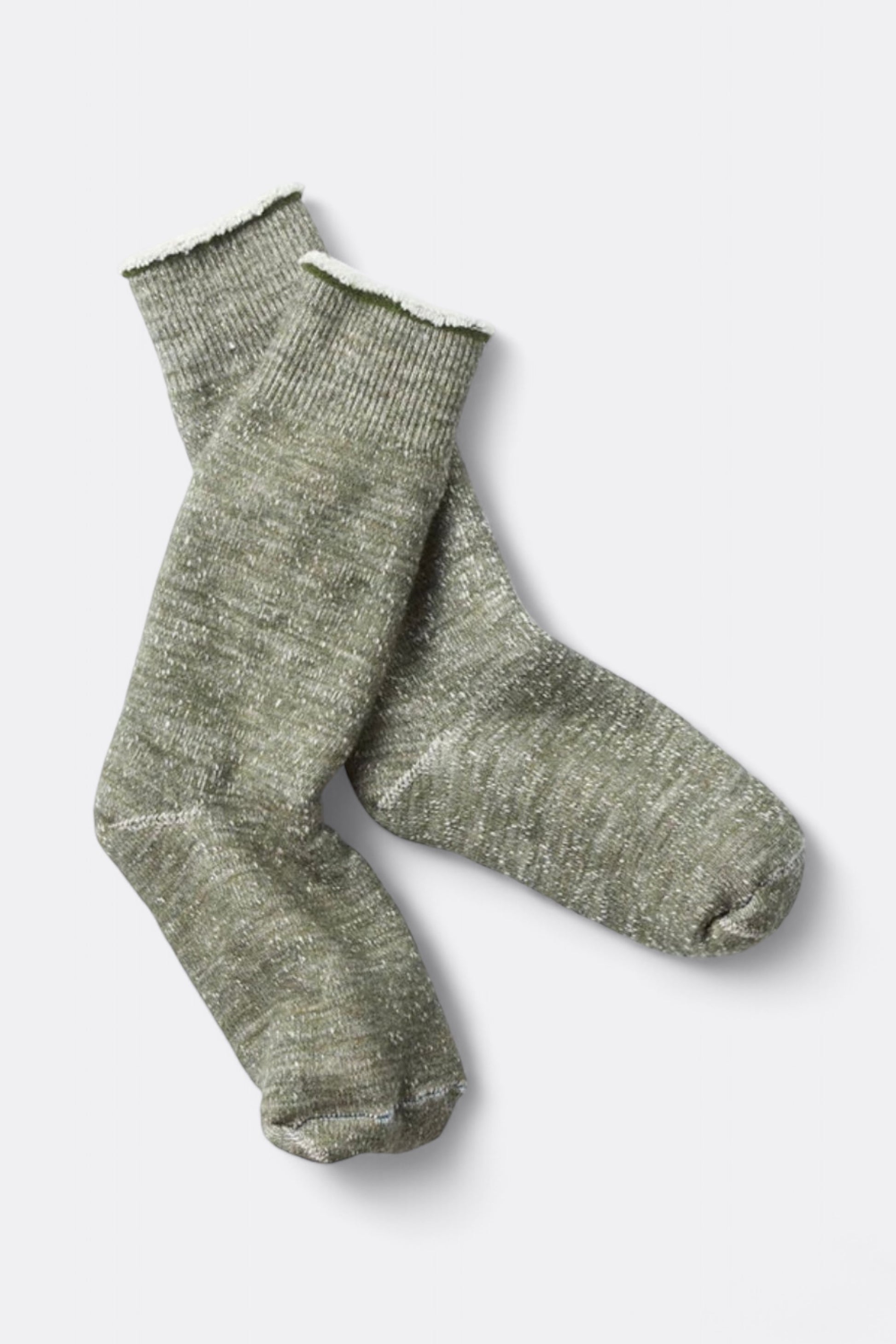 Chaussettes Rototo - Double Face Crew Socks (Army Green)