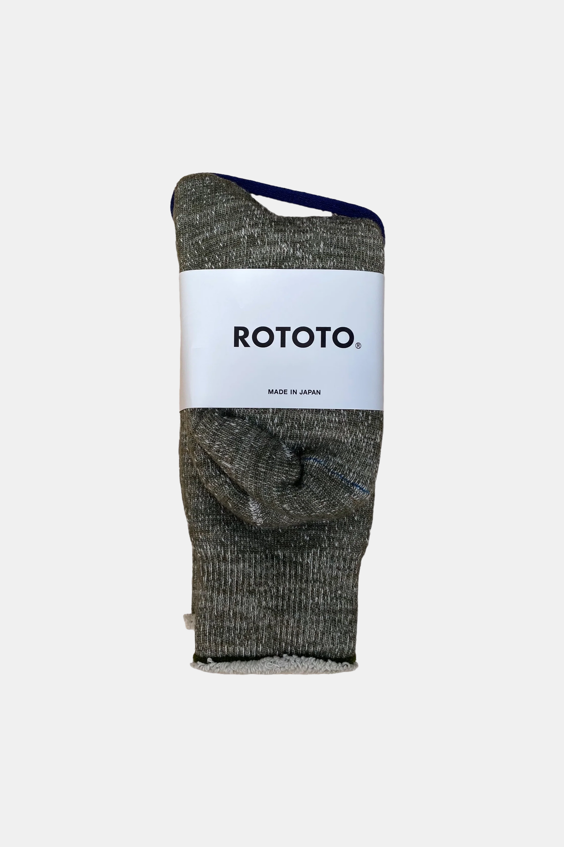 Chaussettes Rototo - Double Face Crew Socks (Army Green)