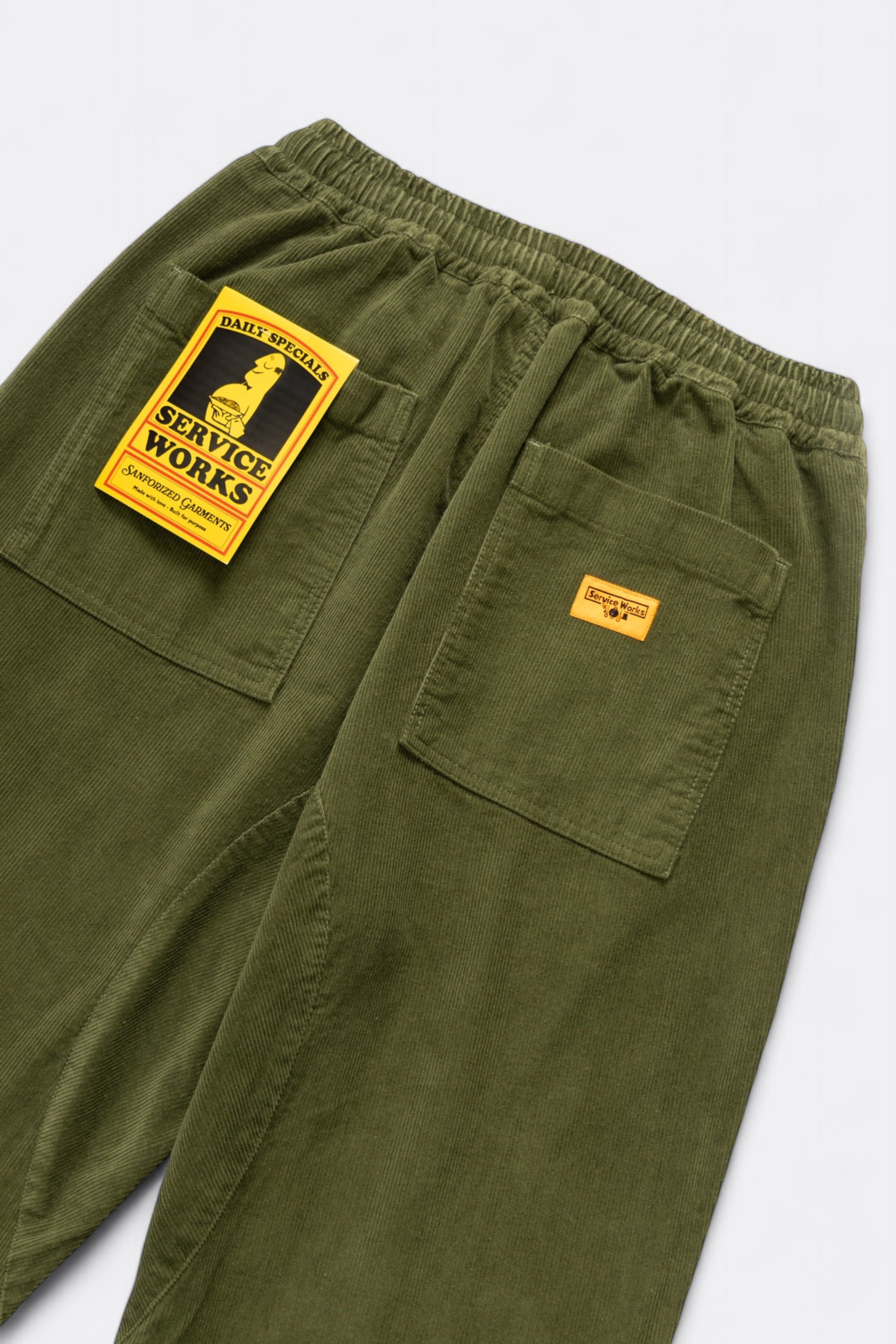 Pantalon velours côtelé Service Works - Corduroy Chef Pants (Olive)