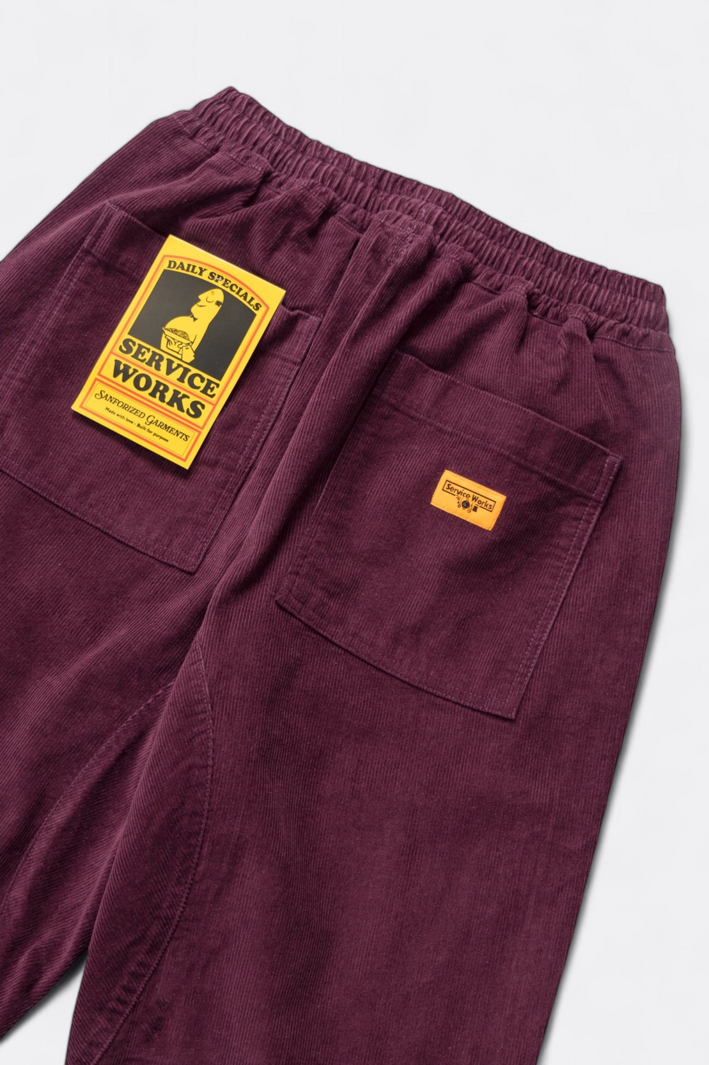 Pantalon velours côtelé Service Works - Corduroy Chef Pants (Plum)