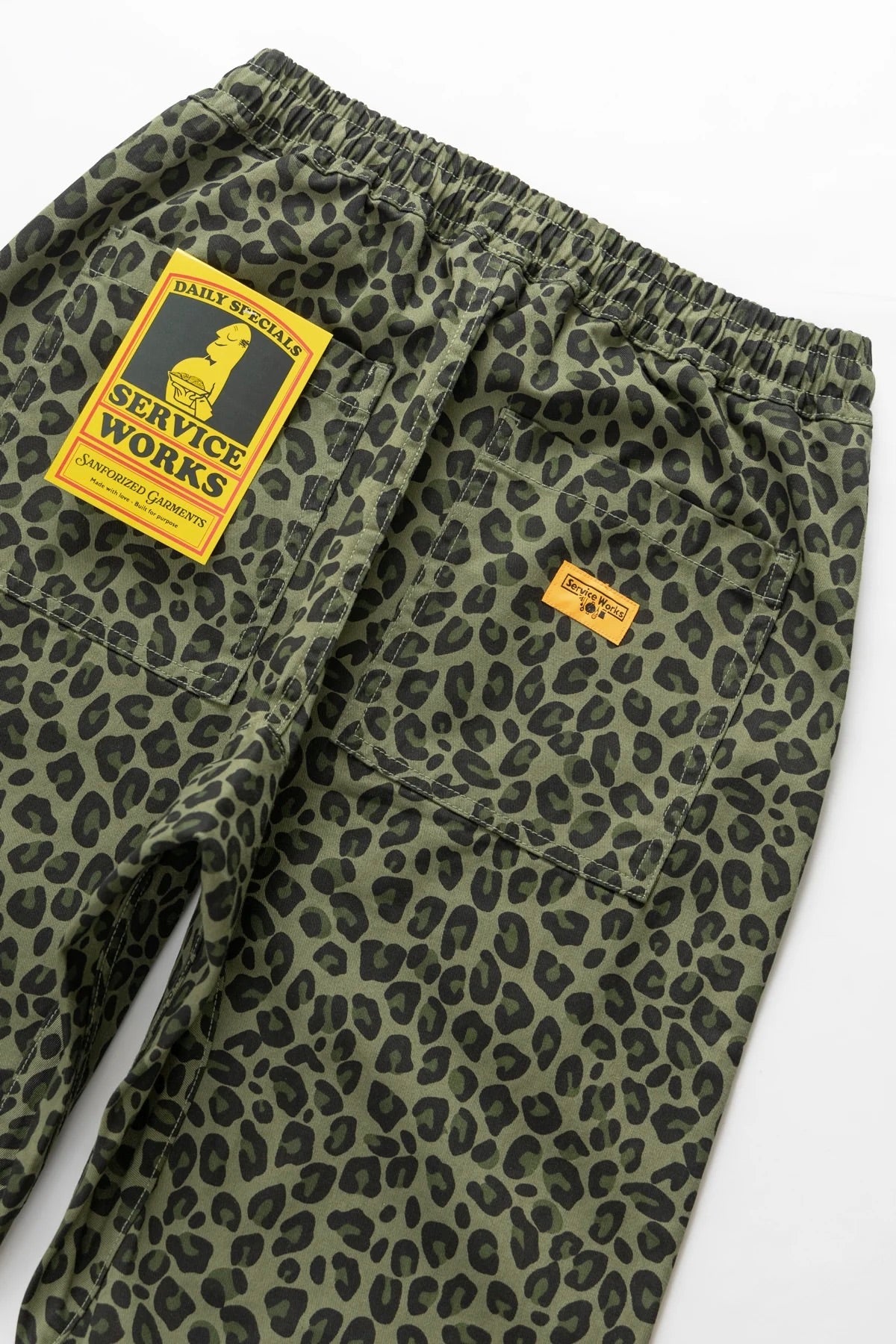 Pantalon SERVICE WORKS - Patterned Chef Pants (Green Leopard)