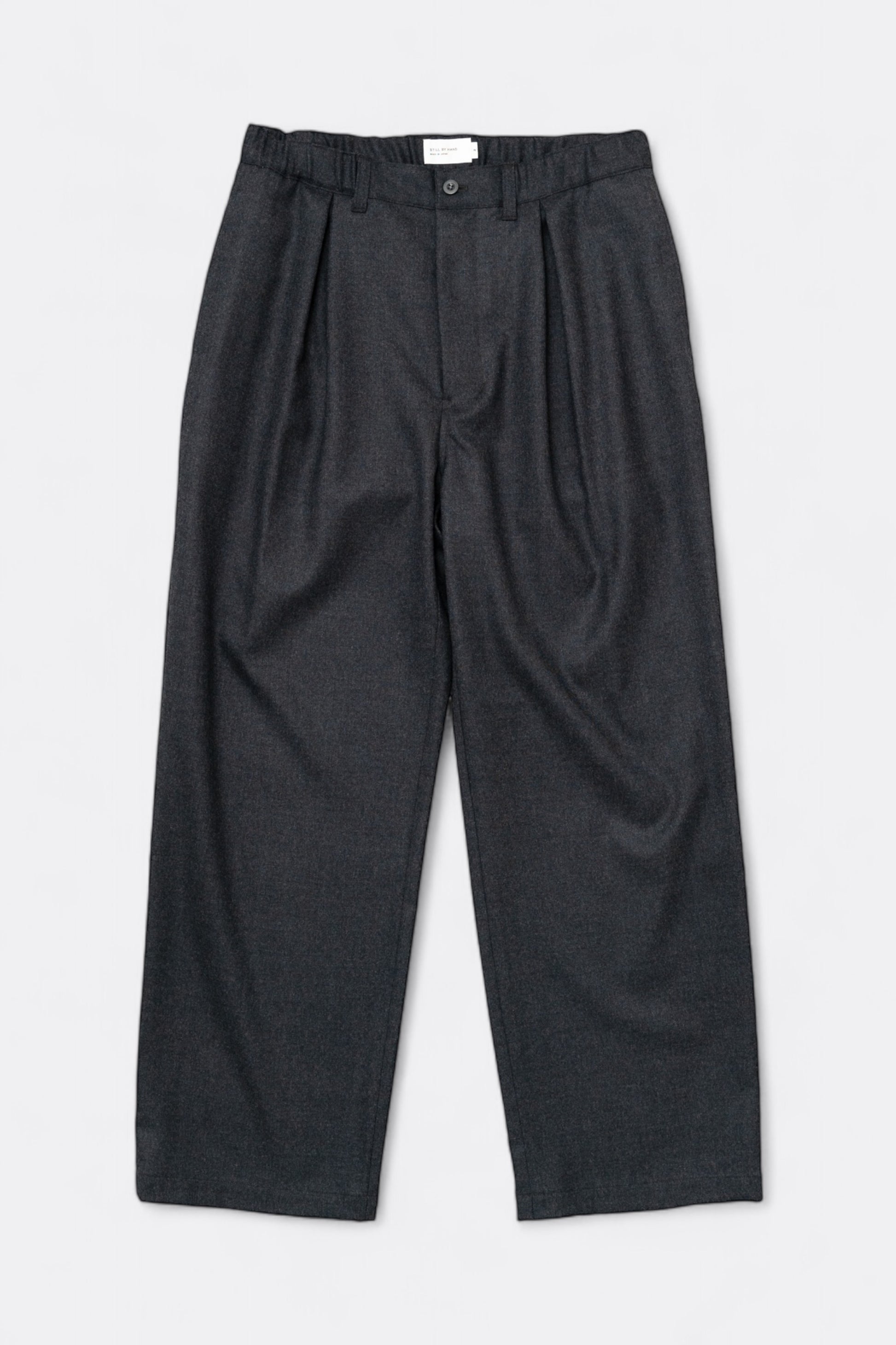 Pantalon en laine Still By Hand - Box Pleat Wool Pants (Charcoal)