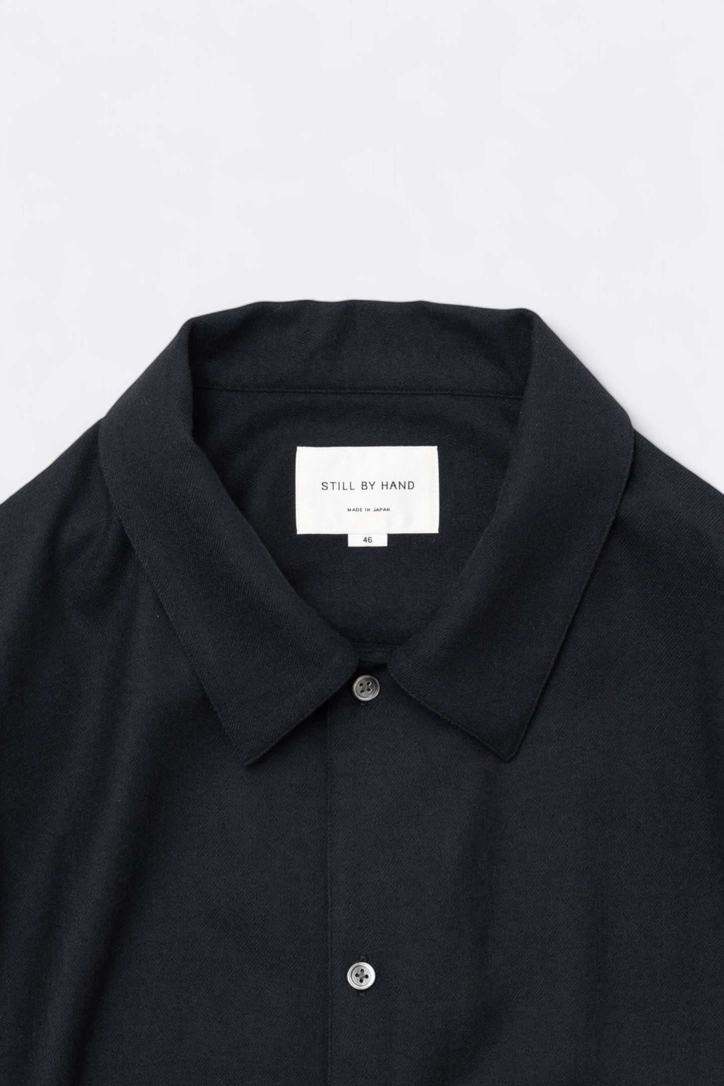 Chemise en Laine Still By Hand - Flat Bottom Wool Shirt (Dark Navy)