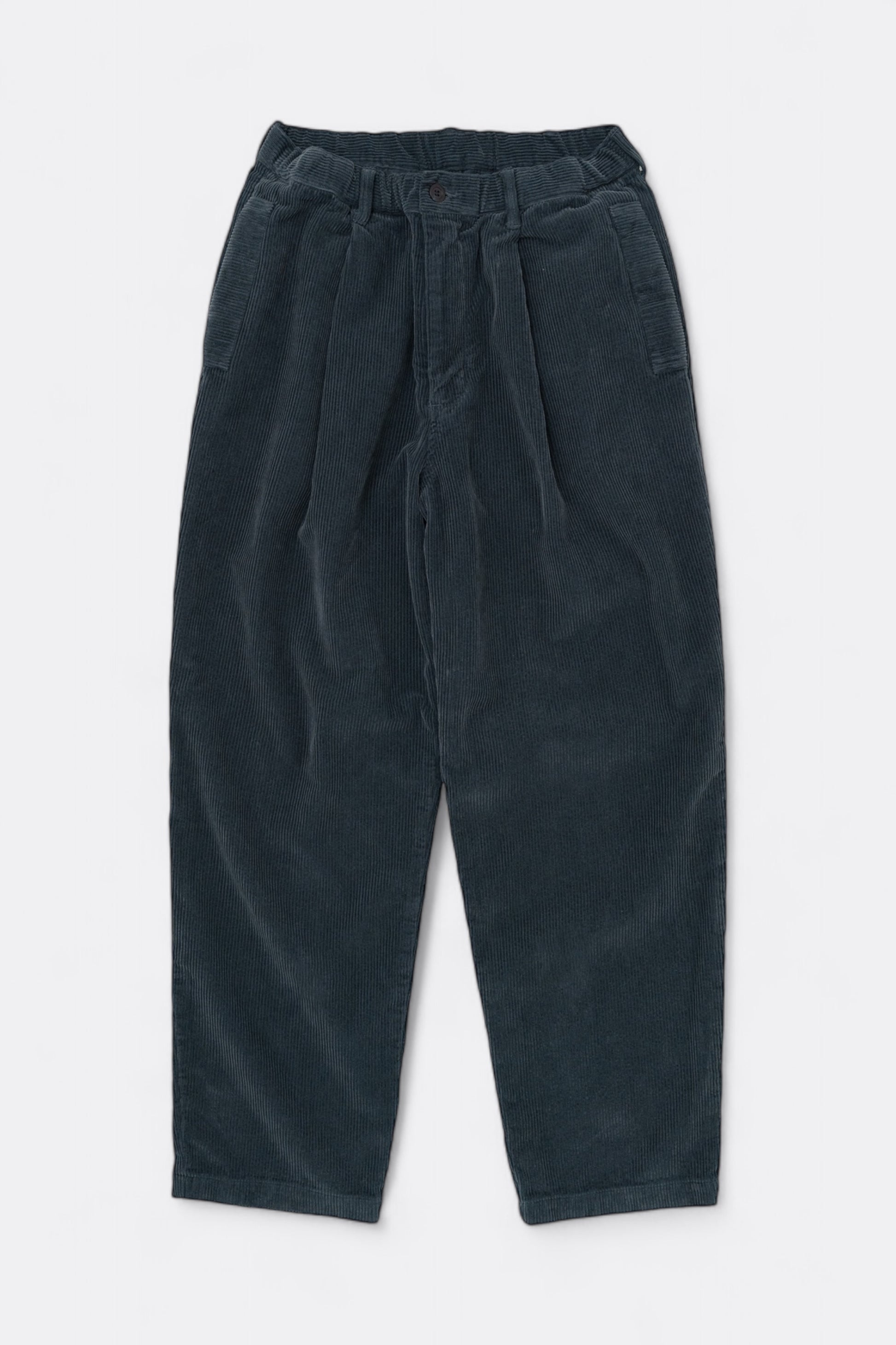 Pantalon Still By Hand - Garment-Dye Corduroy Pants (Teal Blue)