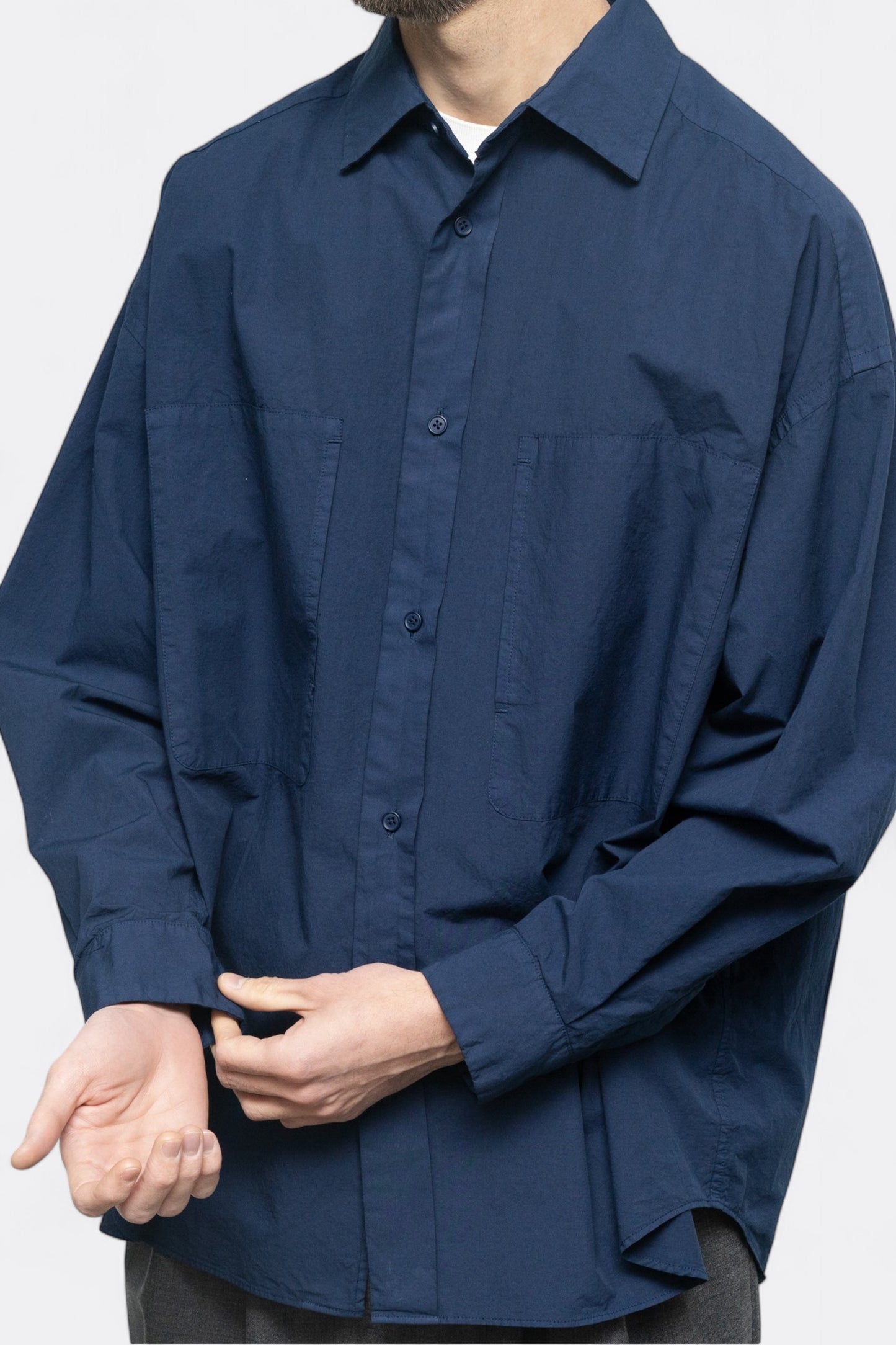 Garment-Dye Over Shirt (Deep Blue)