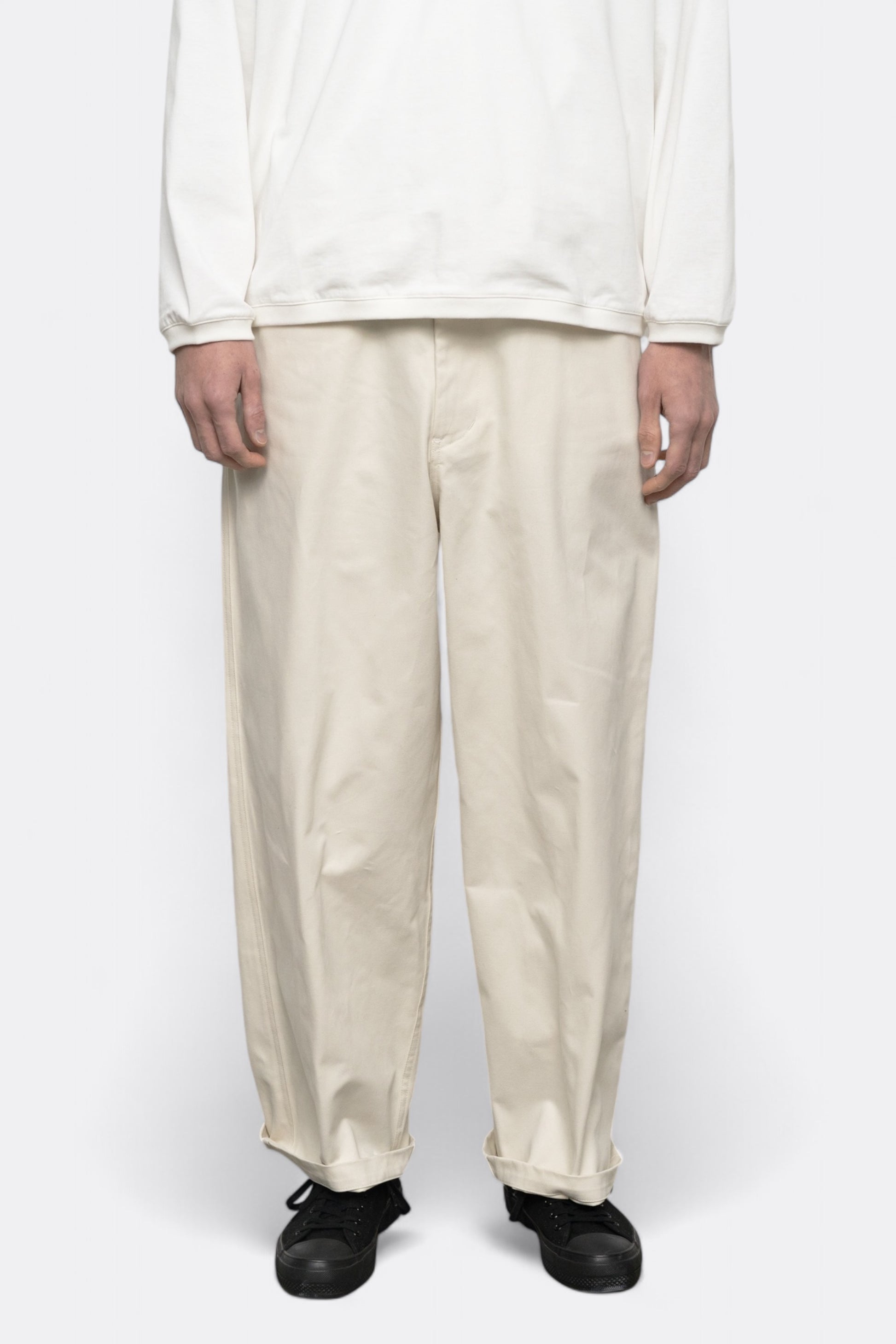 Pantalon Still By Hand - Peach Skin Wide Pants (Charcoal)