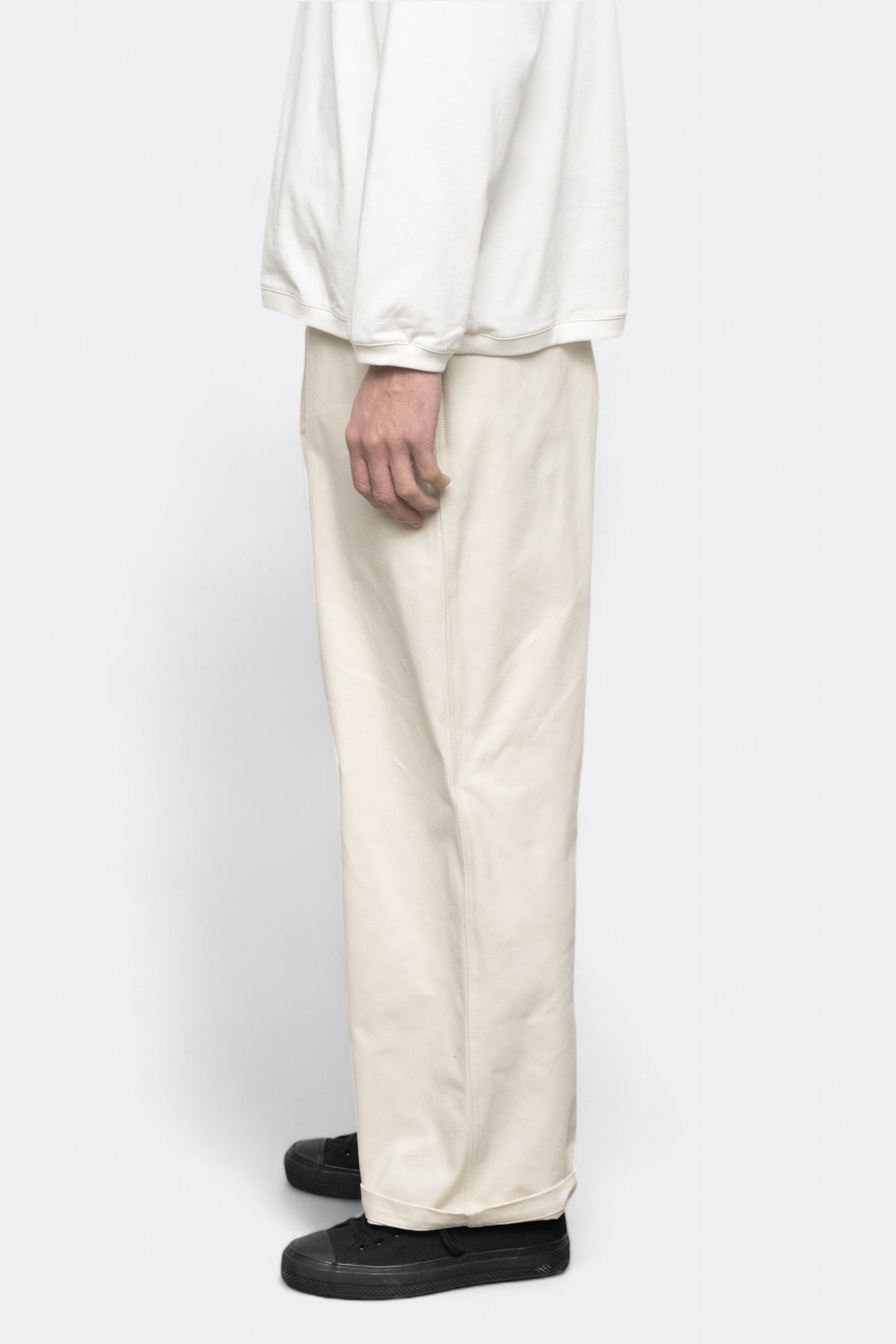 Pantalon Still By Hand - Peach Skin Wide Pants (Charcoal)