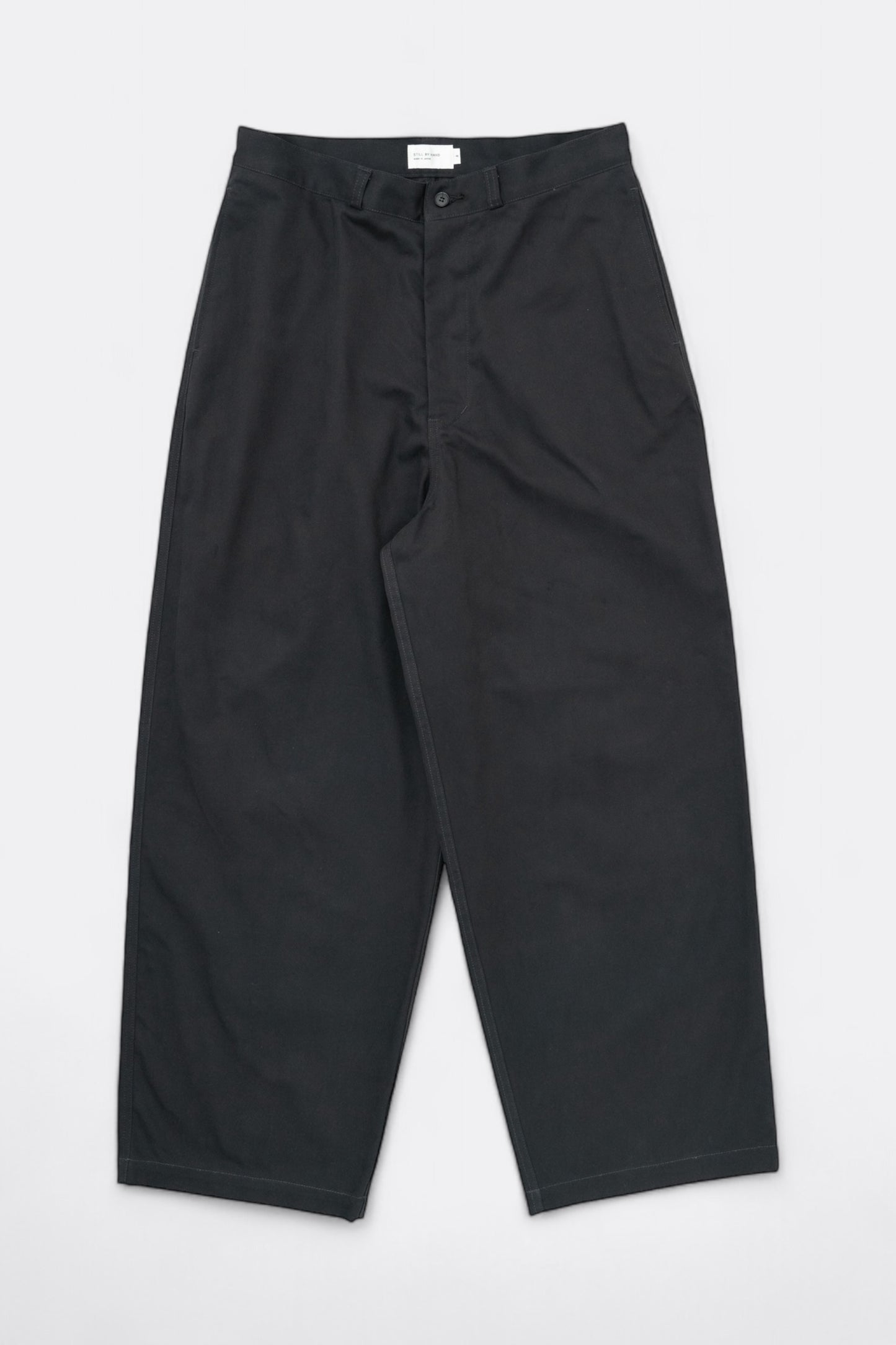 Pantalon Still By Hand - Peach Skin Wide Pants (Charcoal)