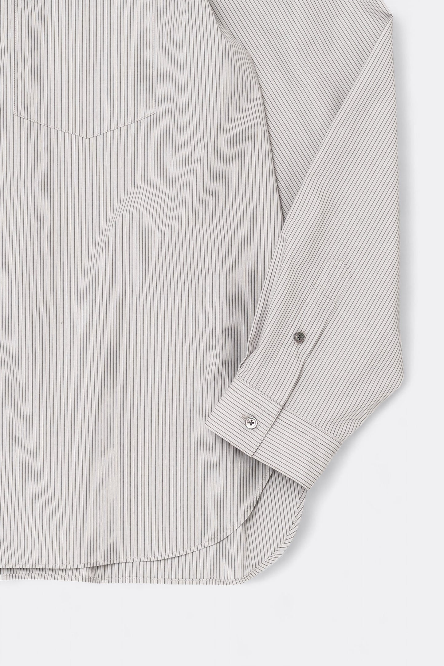 Chemise Still By Hand - Regular Collar Shirt (Grey Stripe)