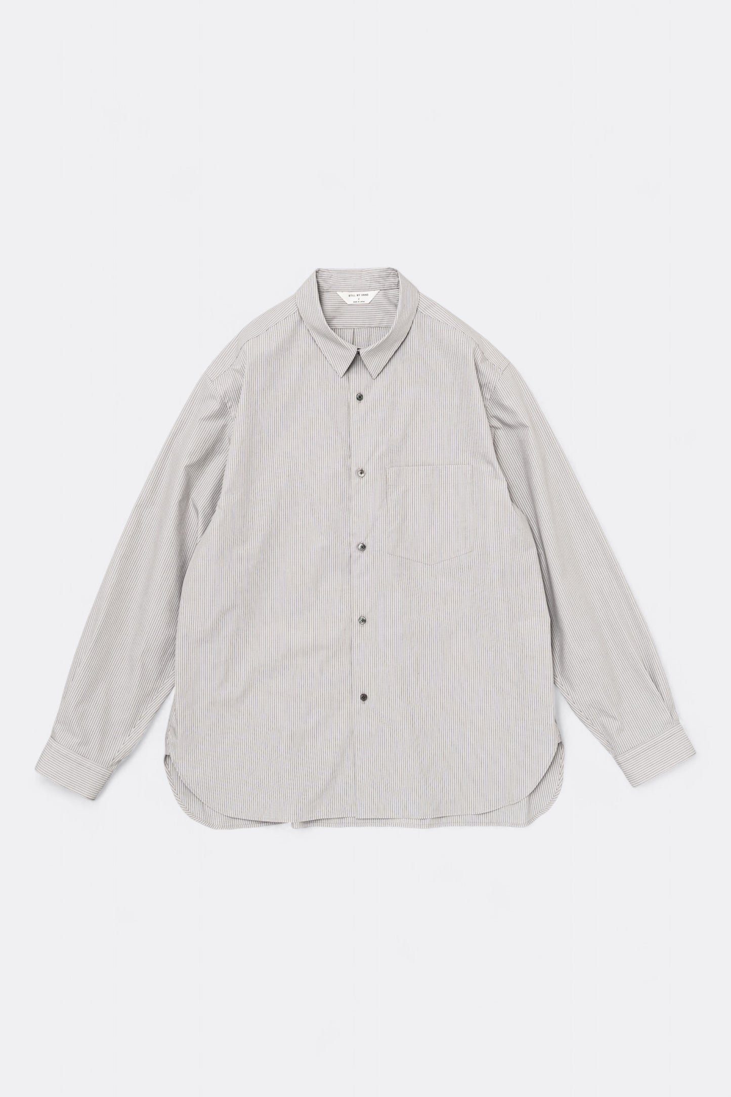 Chemise Still By Hand - Regular Collar Shirt (Grey Stripe)