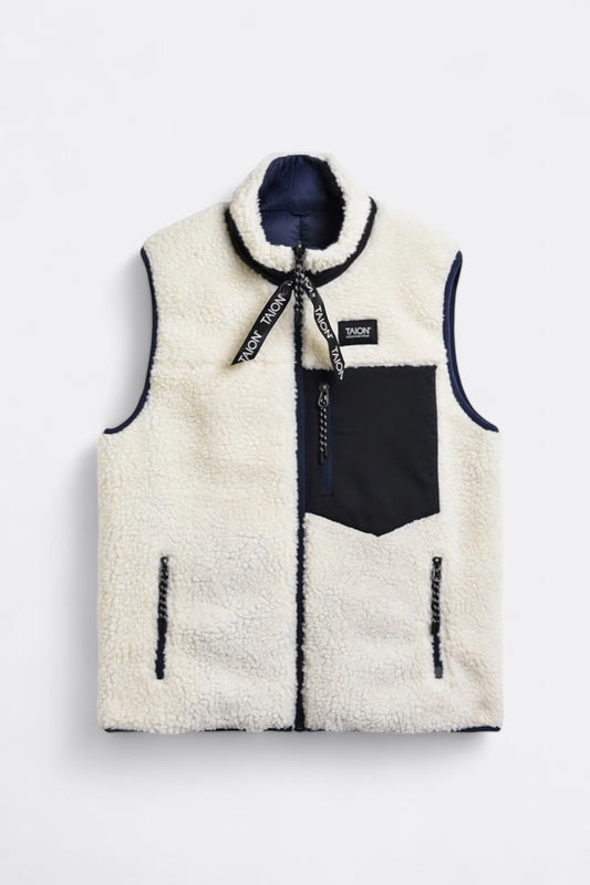 Veste Gilet Reversible Taion - Down × Boa Reversible Down Vest (Navy / Ivory)