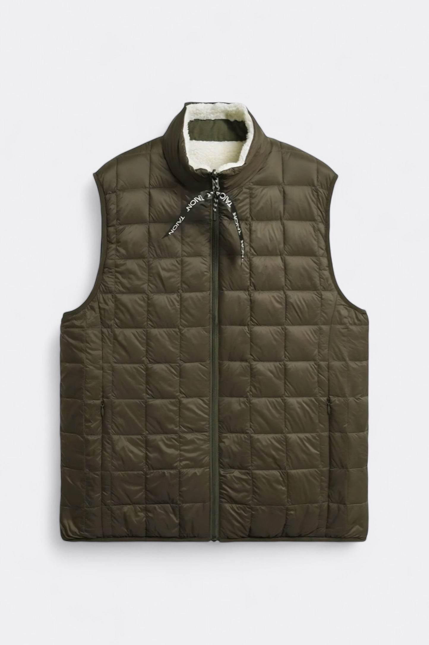 Veste Gilet Taion - Down × Boa Reversible Down Vest (Olive / Ivory)