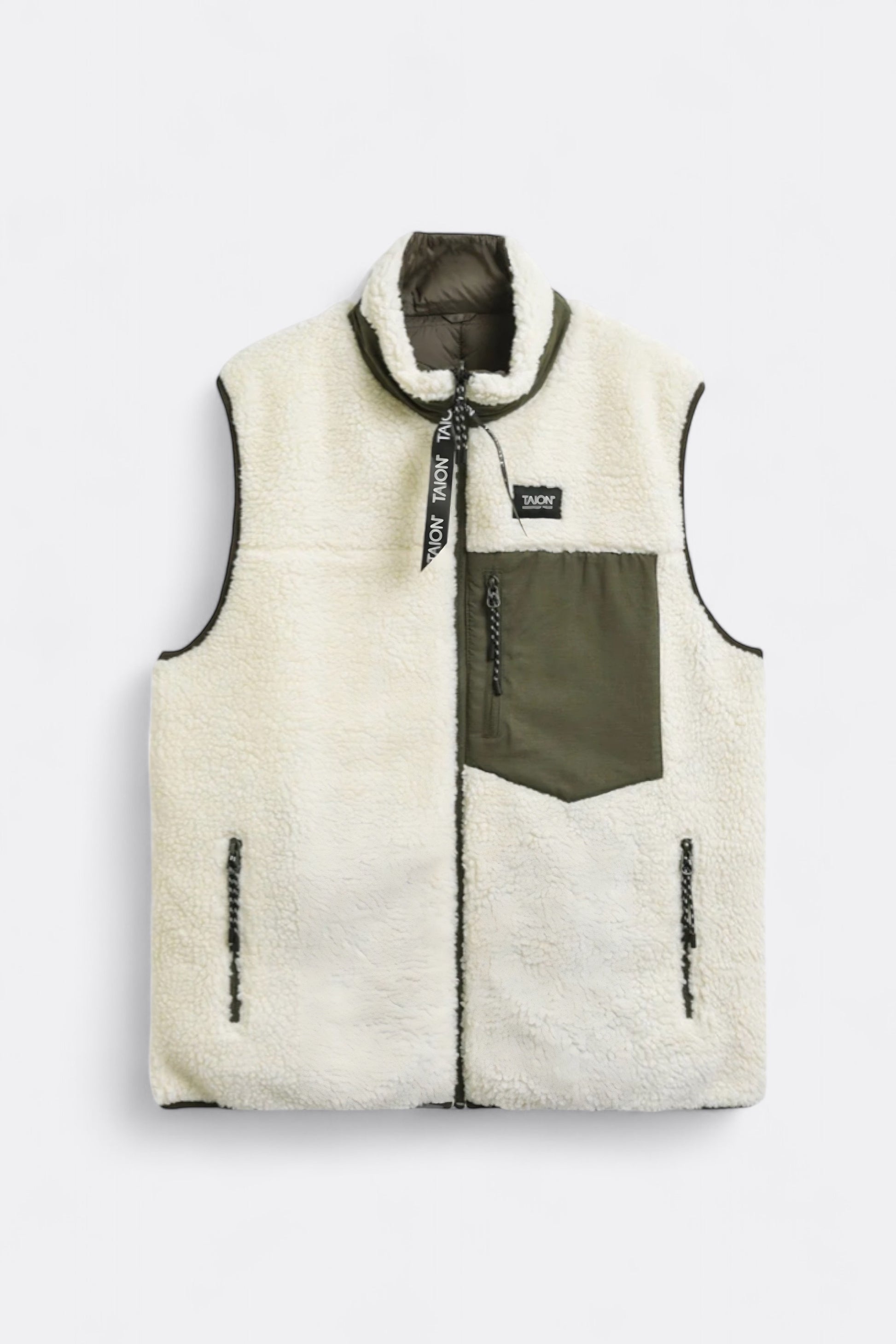 Veste Gilet Taion - Down × Boa Reversible Down Vest (Olive / Ivory)