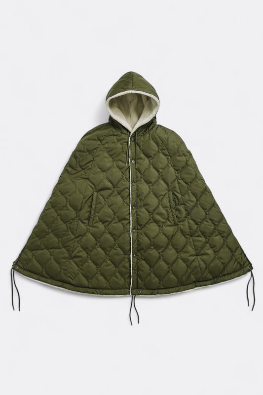 TAION - Military Down Cape (Dark Olive / Cream)