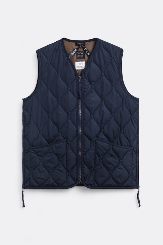 Veste Gilet Militaire Taion - Military Zip V Neck Down Vest (Dark Navy)