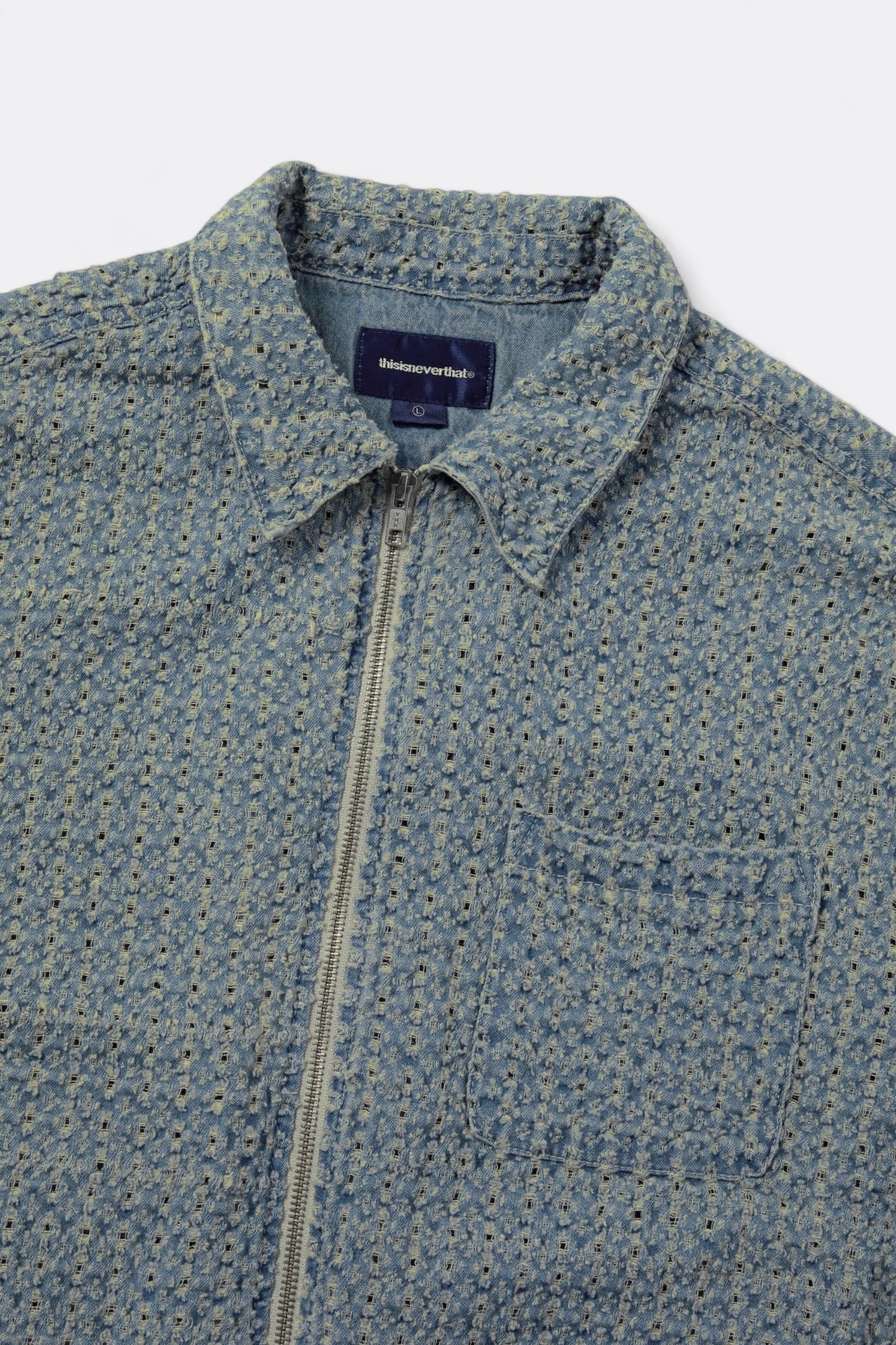 Chemise thisisneverthat - Damaged Denim Shirt (Washed Blue)