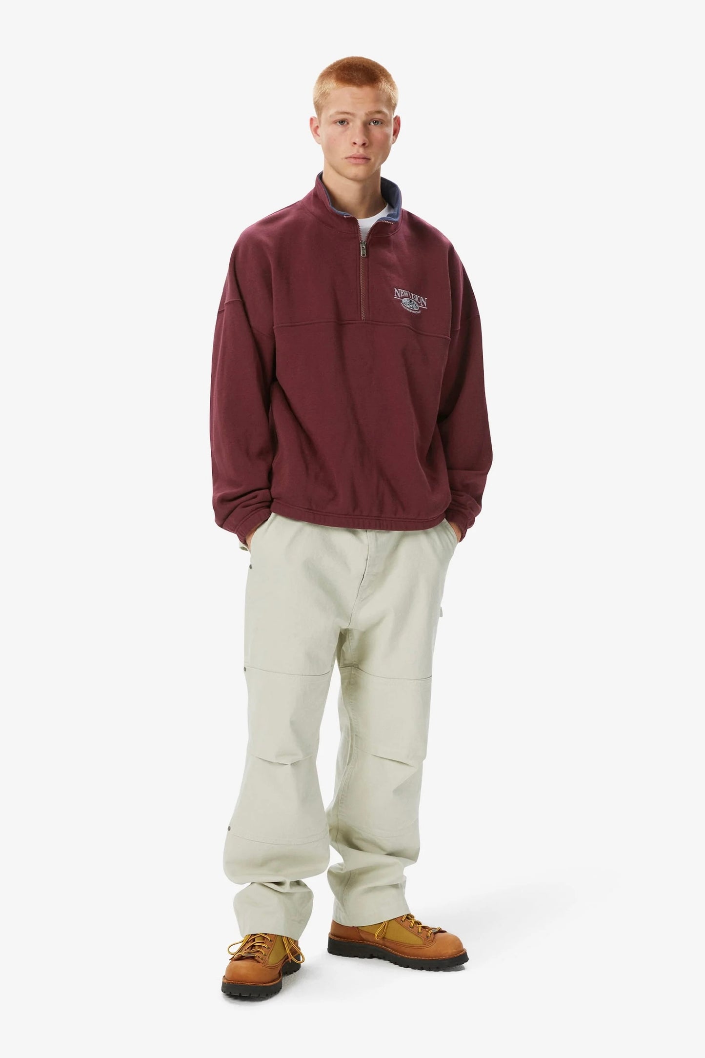 Half Zip Sweatshirt (Burgundy) 