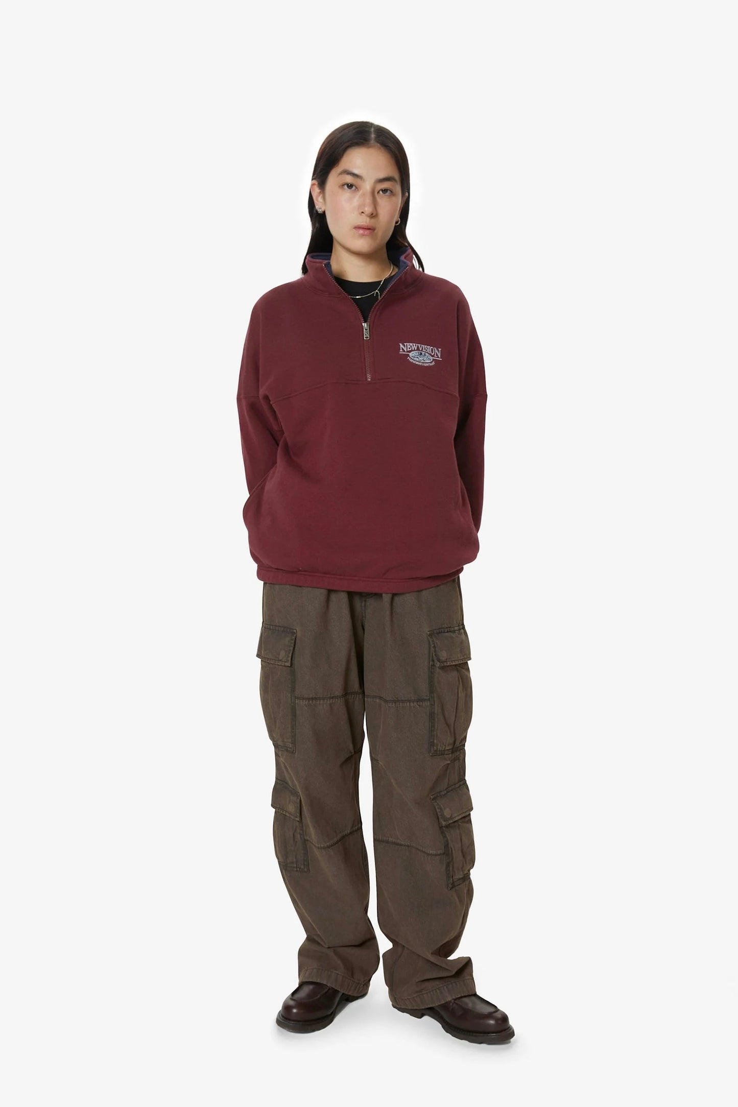 Half Zip Sweatshirt (Burgundy) 