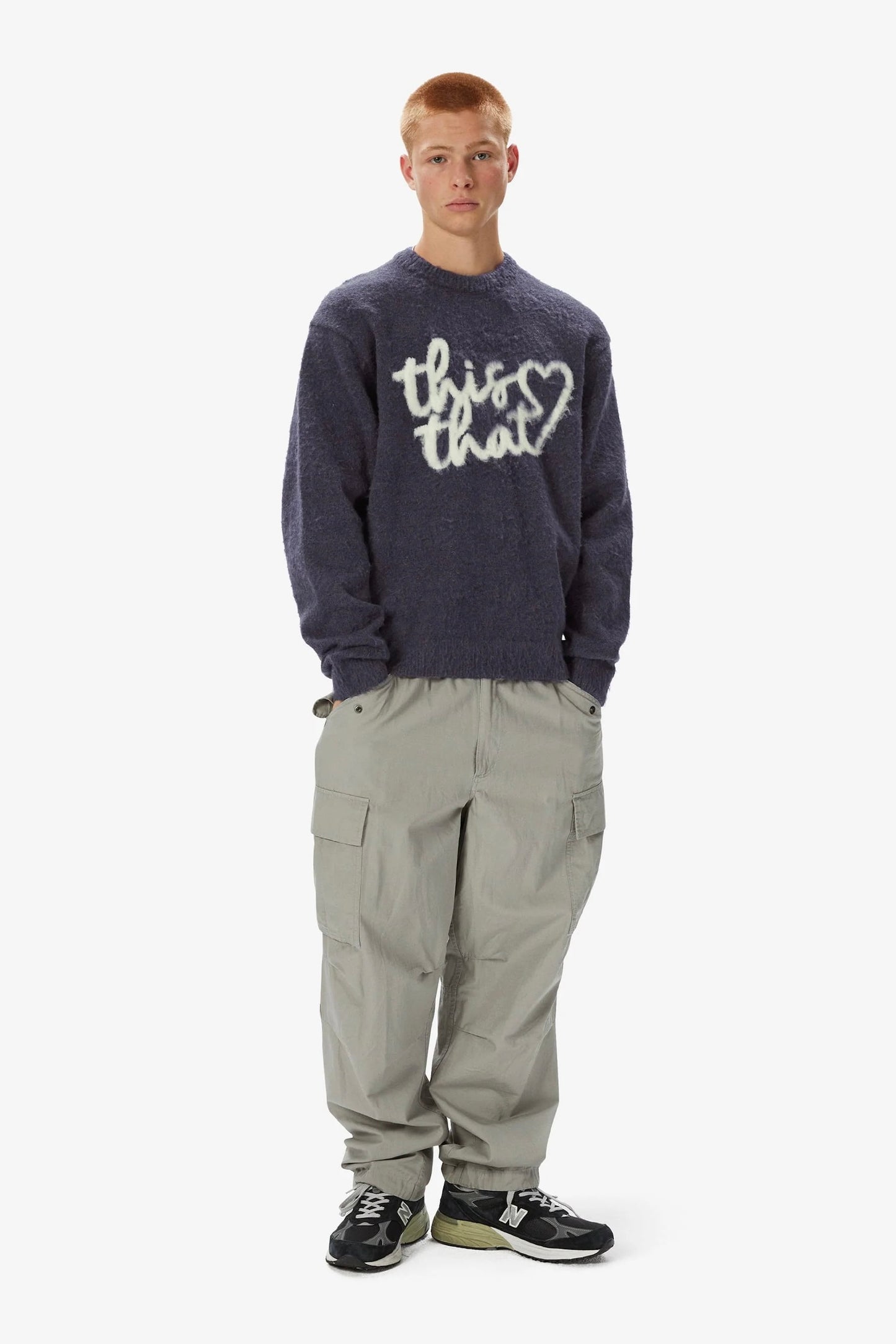 Pull THISISNEVERTHAT - Heart Logo Knit Sweater (Purple)