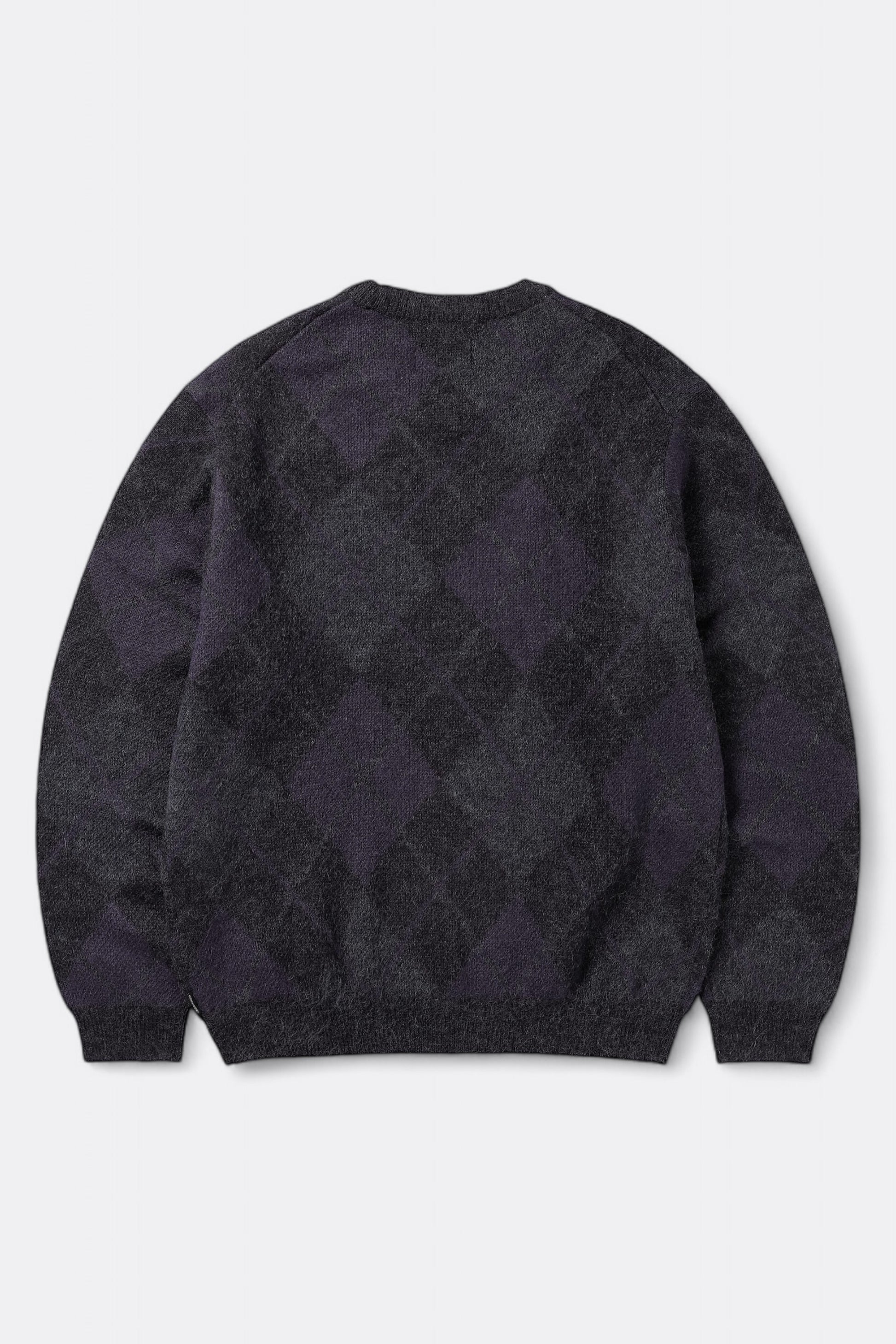 Pull THISISNEVERTHAT - Mohair Argyle Knit Sweater (Dark Purple)